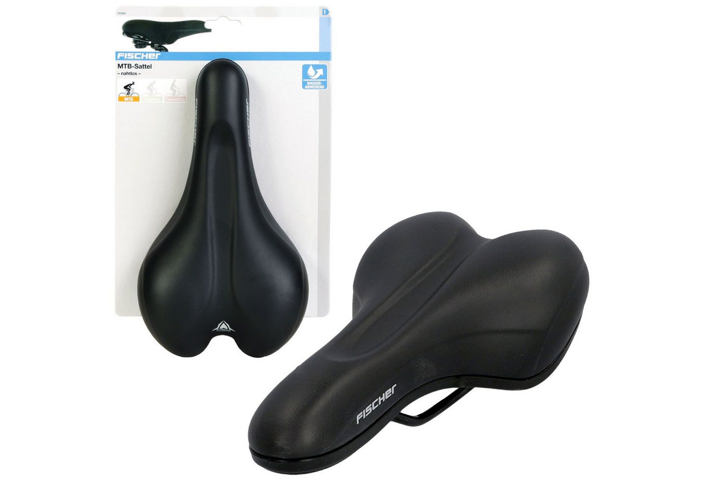 FISCHER Fahrrad Fahrradsattel Fahrrad-Sattel Rad Fahrrad-Sitz In Mould, Nahtlos Gepolstert Pad MTB-Sattel für Mountain-Bike auch E-Bike E-MTB