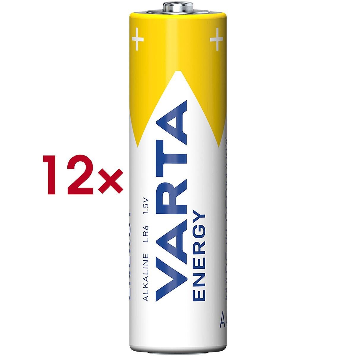 VARTA Energy Batterie, (1.5 V, 12 St), Mignon / AA / LR06 / LR6, 1,5 V, Alkali