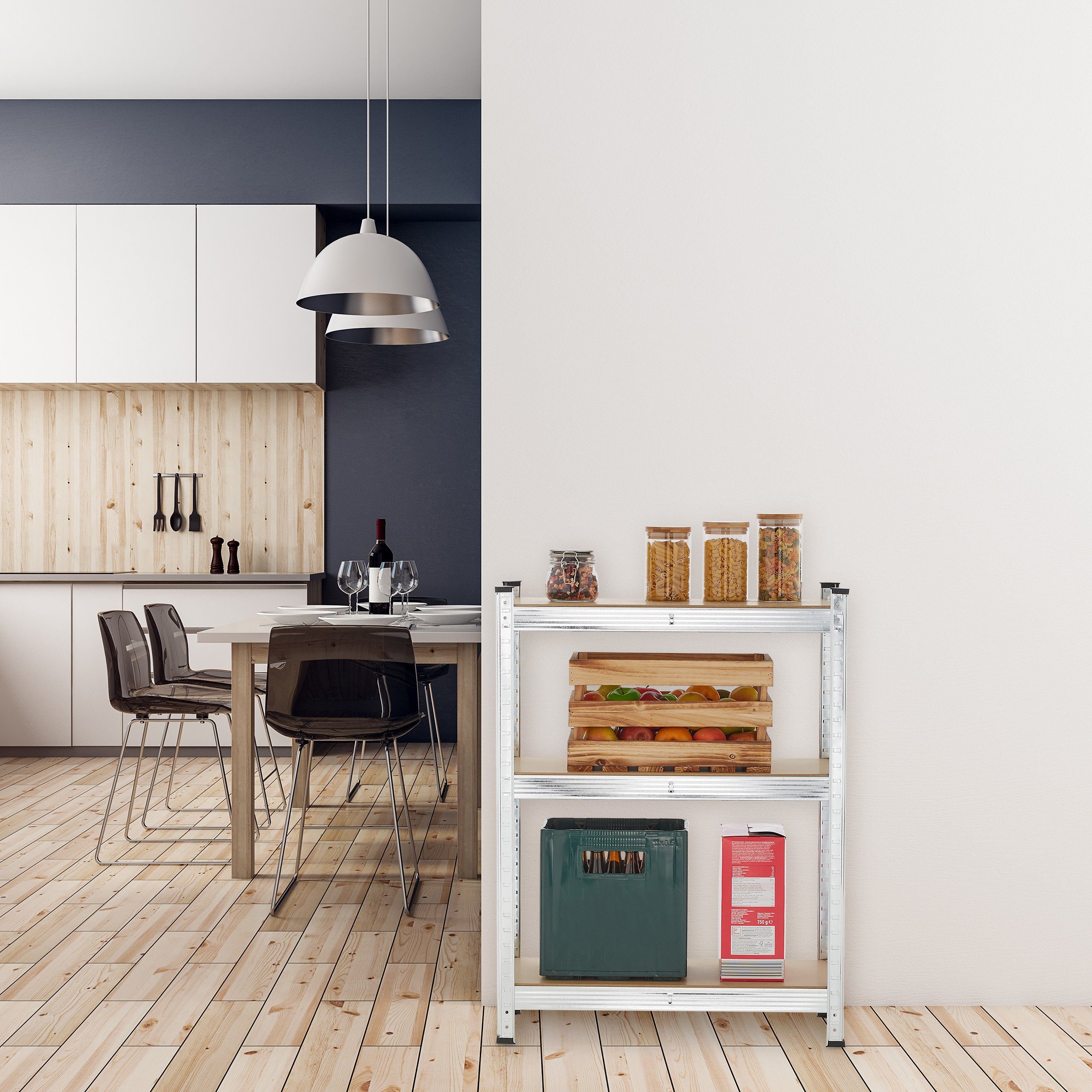 relaxdays Schwerlastregal Schmales Schwerlastregal mit 5 Ebenen günstig online kaufen