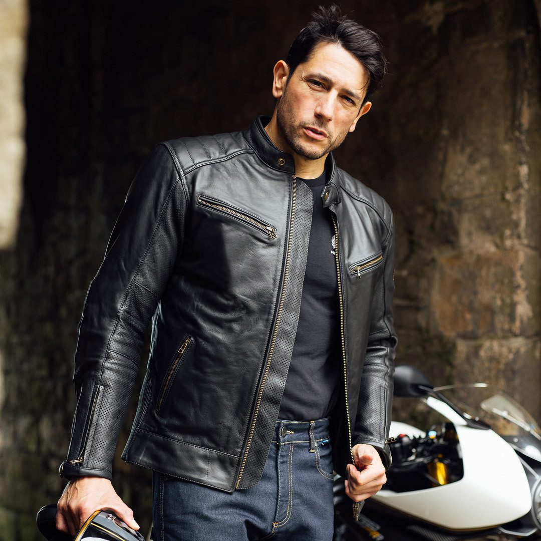 Merlin Motorradjacke Chase II D3O Motorrad Lederjacke Atmungsaktiv protektoren reißverschluss