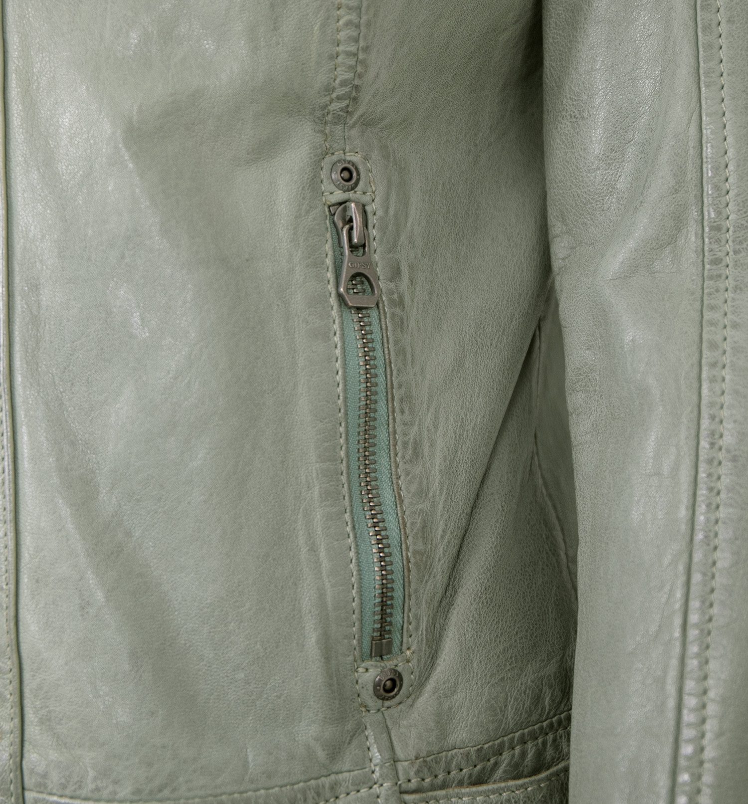 Gipsy by Mauritius Lederjacke GWAllie Gipsy - Damen Lederjacke Lammnappa Kapuze light mint