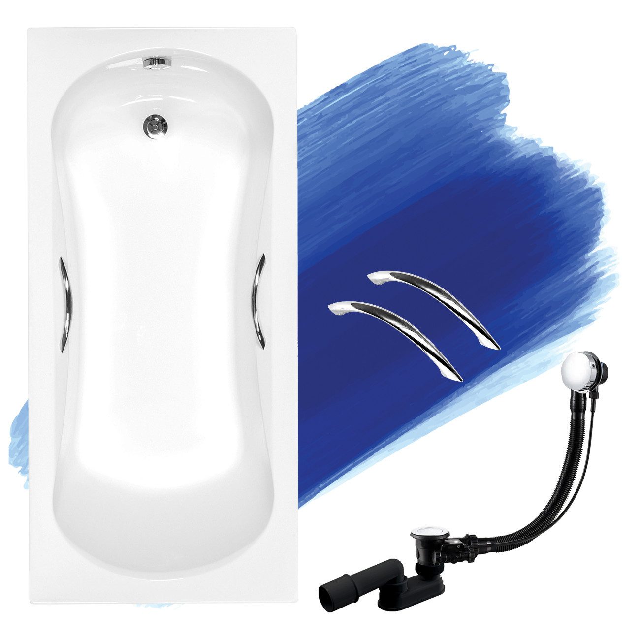 KOLMAN Badewanne Rechteck Aria 130x70, Ablaufgarnitur günstig online kaufen