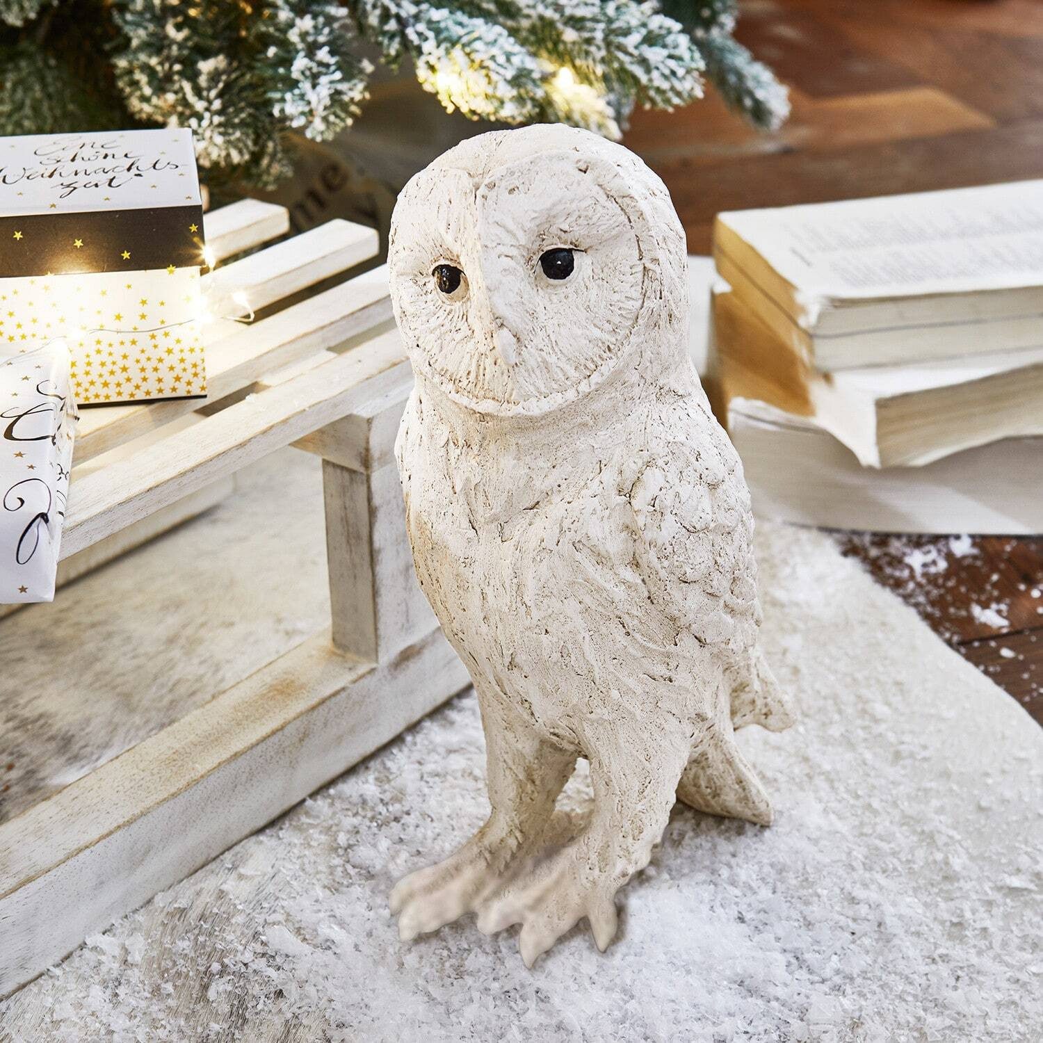 Mirabeau Weihnachtsfigur Deko-Eule Heriette weiß günstig online kaufen