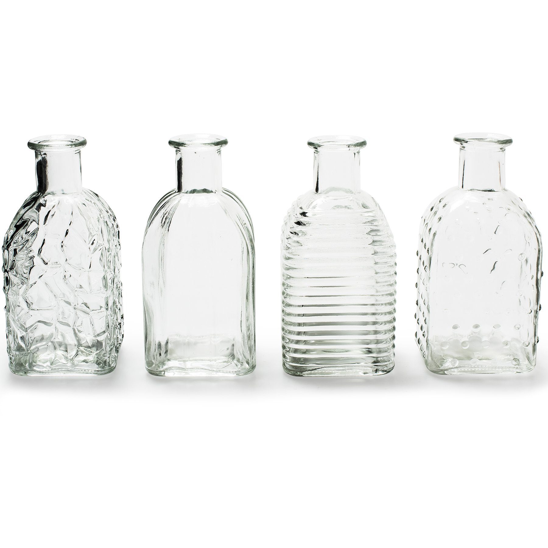 Annastore Dekovase 12 kleine Vasen cm cm), 6,5 Ø - Blumenvasen Glasvasen Dekoflaschen, Vintage aus Glasfläschchen, Glas Glasflaschen, 13,5 Tischvasen Deko-Flaschen (H