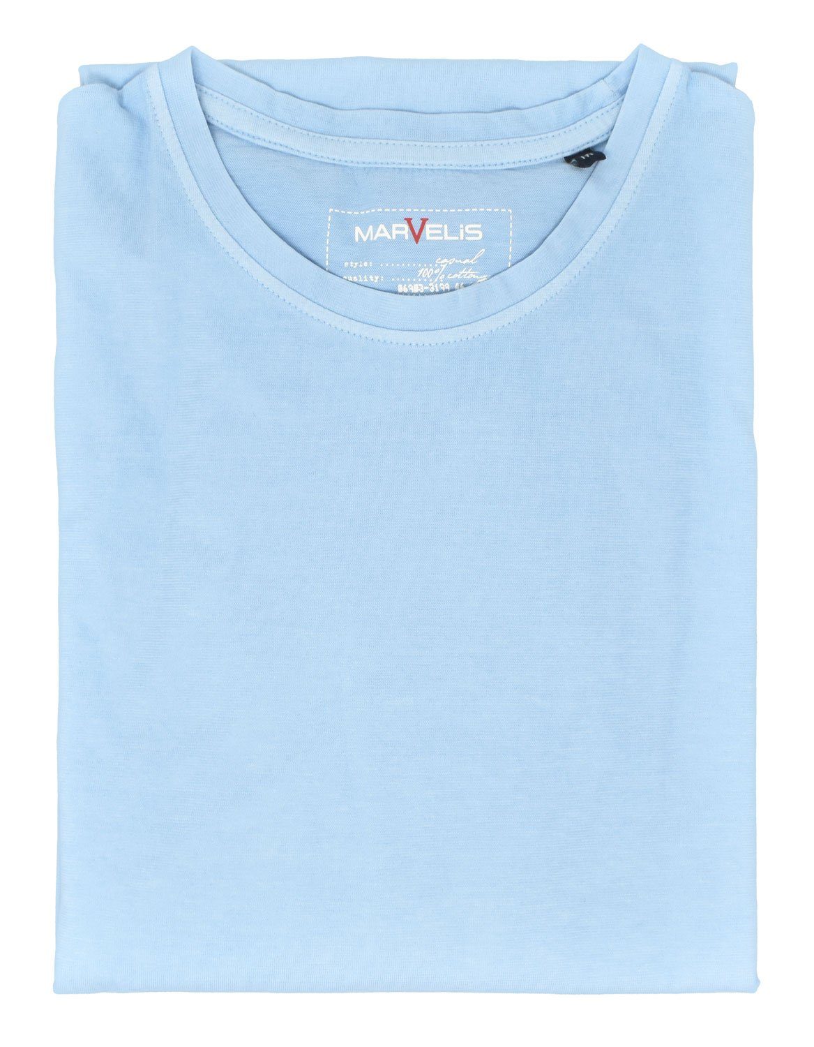 T-Shirt - Fit Hellblau MARVELIS - Casual Rundhals T-Shirt - Einfarbig -