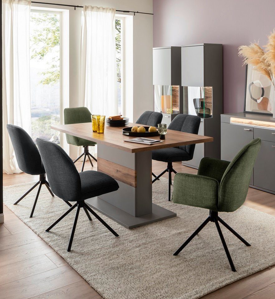 MCA furniture Esstisch Esstisch Marseille, Arktis grau / Wildeiche, (No-Set)