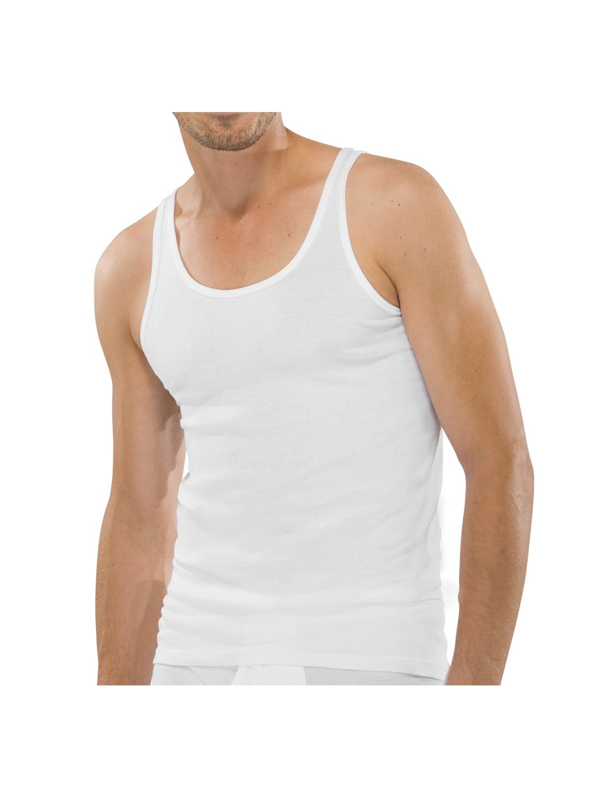 4er-Pack) Pack Feinripp Schiesser Unterhemden Unterhemd (Spar-Pack, 4er