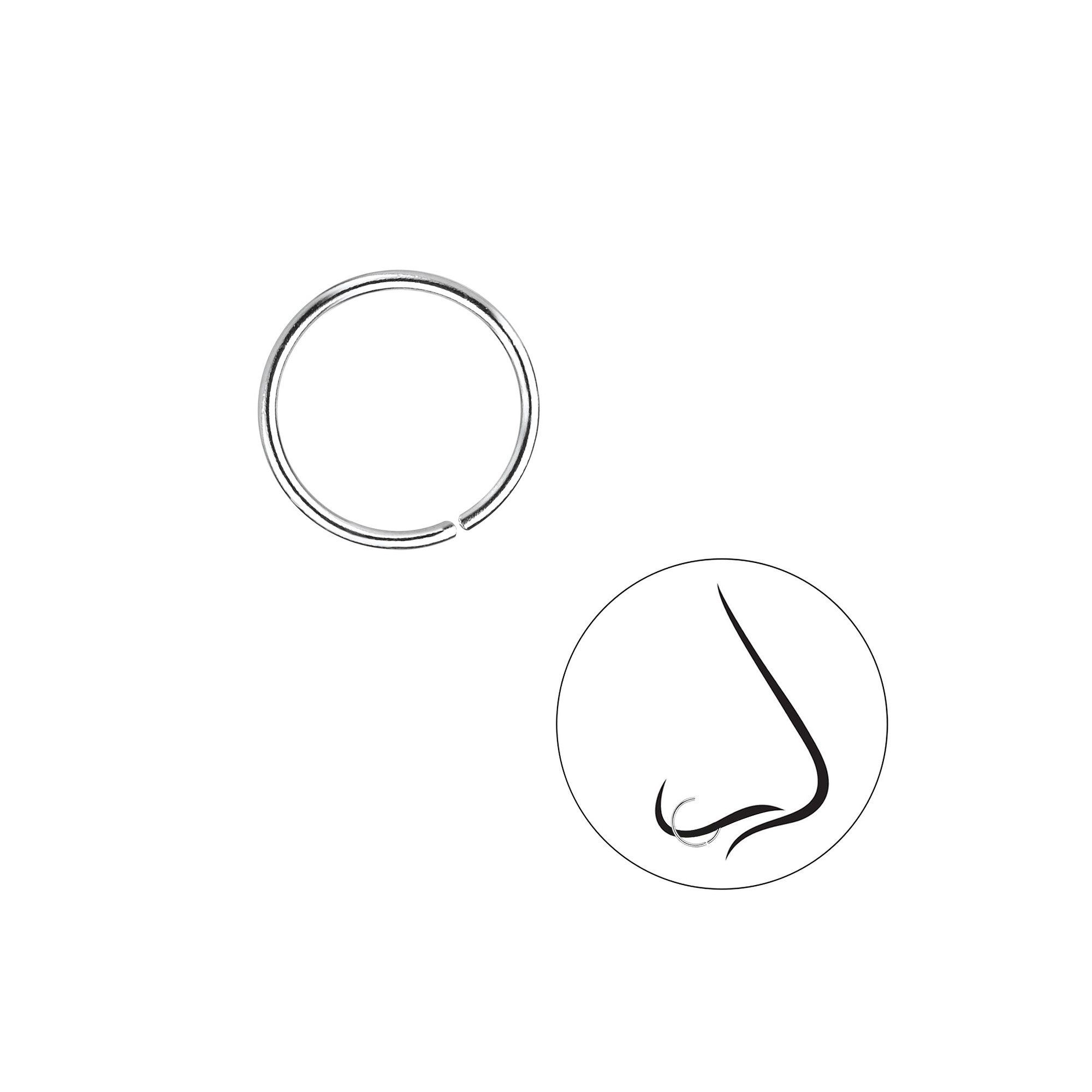 Monkimau Nasenpiercing 10mm Nasenring Nasenstecker 925 günstig online kaufen