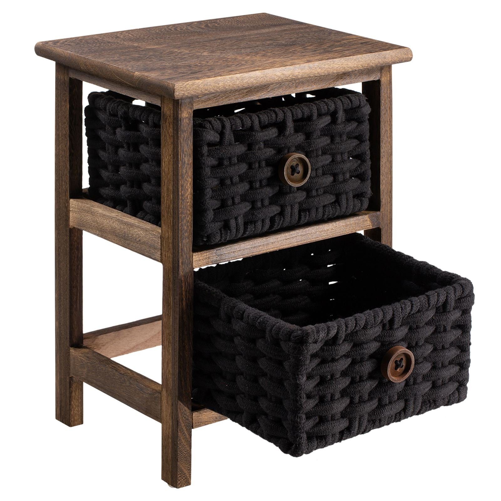 CARO-Möbel Nachtkommode, Beistelltisch Holz Telefontisch, Braun, Nachtschrank, - PLUTO