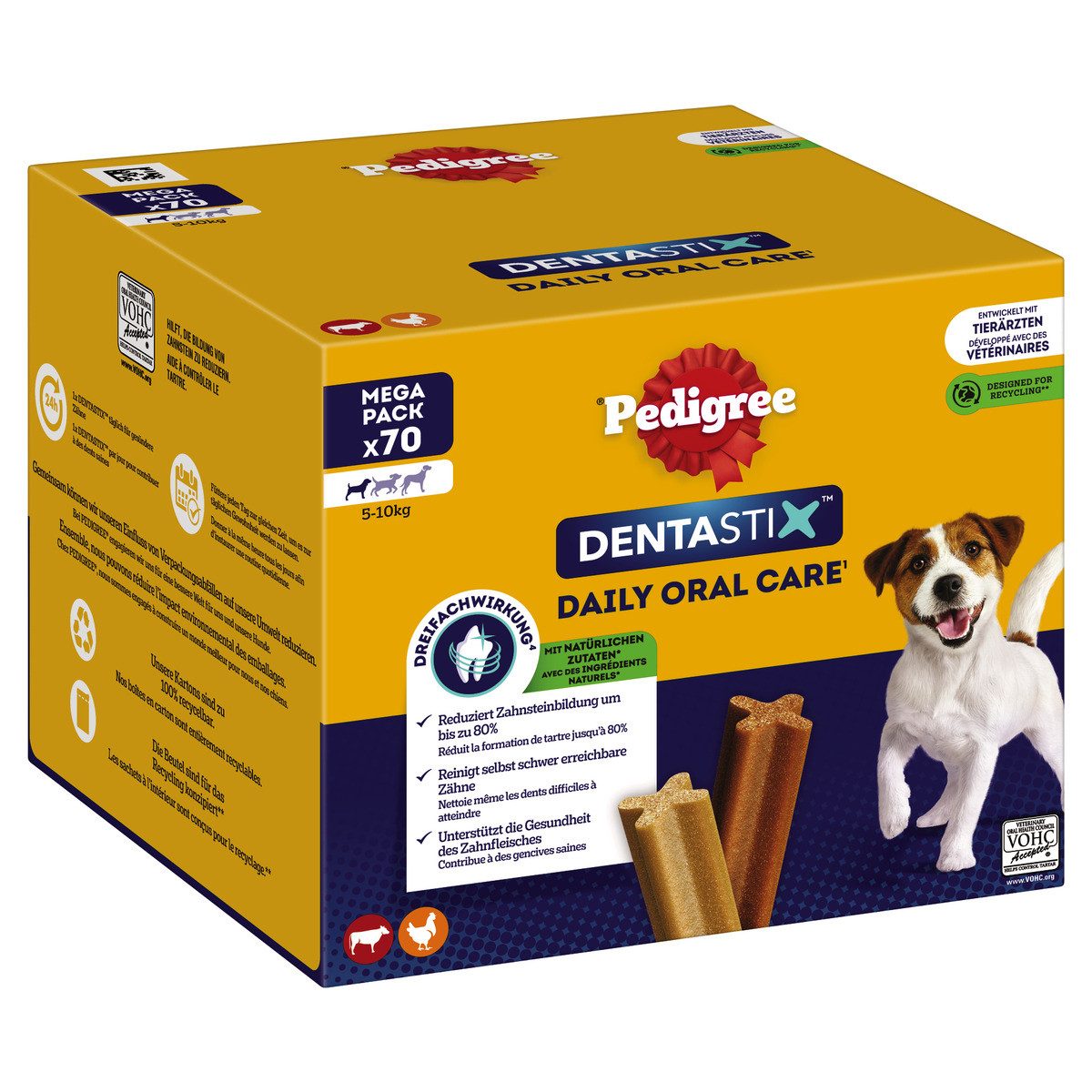 Pedigree DENTASTIX Daily Oral Care Multipack kleine Hunde - 70er Pack, Snack für: Hund