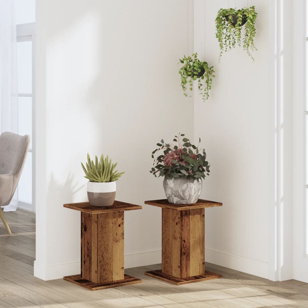 vidaXL Blumenständer Pflanzenständer 2 Stk. Altholz-Optik günstig online kaufen