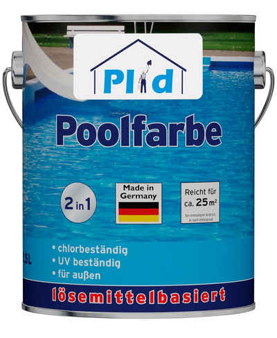 plid Acryl-Flüssigkunststoff Premium Poolfarbe Schwimmbeckenfarbe Unterwasserfarbe Poolblau, Schnelltrocknend