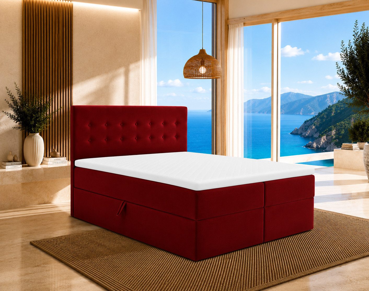 Best for Home Boxspringbett Polsterbett mit 7-Zonen-Taschenfederkernmatratze und Schubladen (Komplettset (Boxspringbett inkl. 2 Matratzen, Topper & Stauraum-Schubladen), 6-St., 140x200 160x200 180x200 200x200 cm)