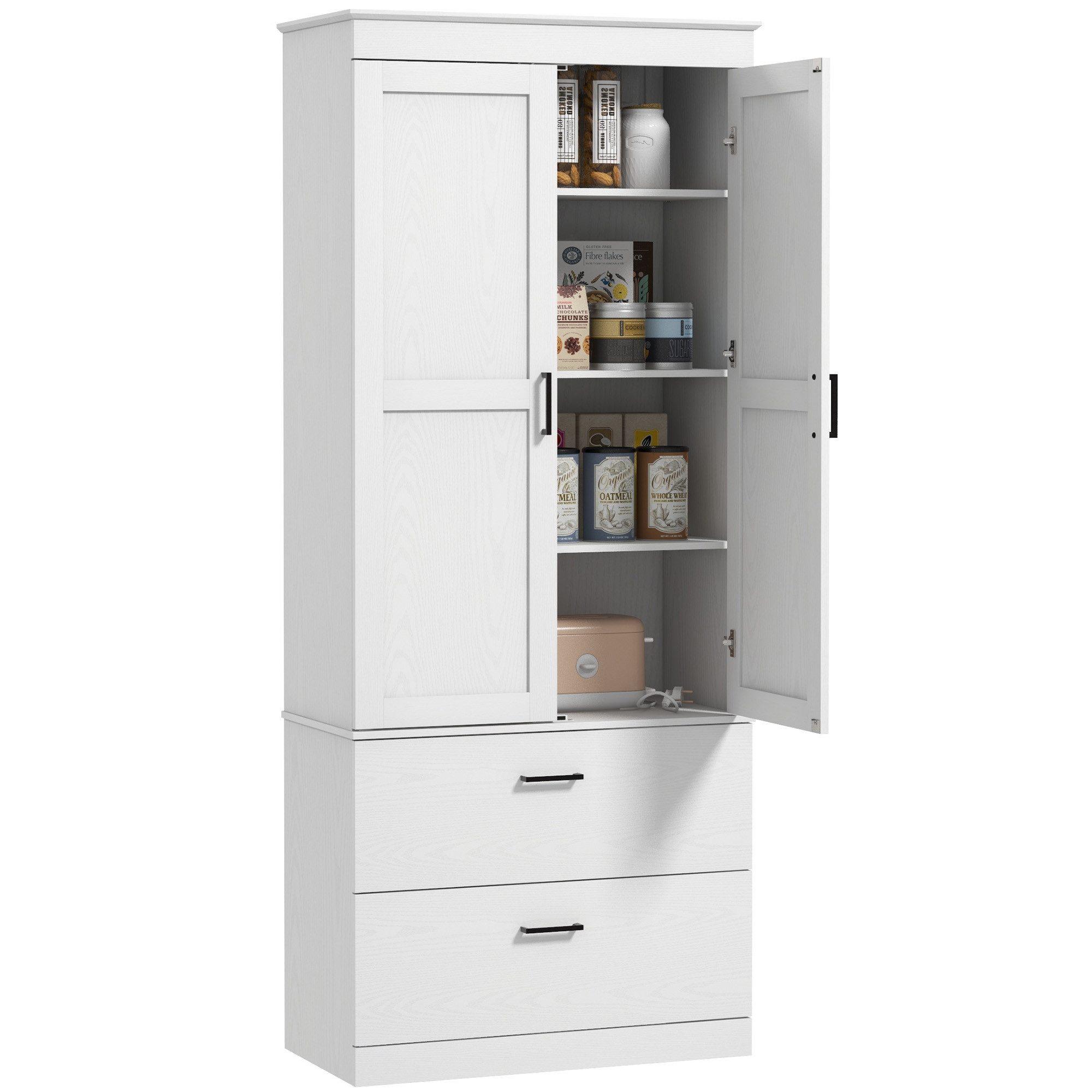 HOMCOM Hochschrank mit verstellbaren Regalen, 2 günstig online kaufen
