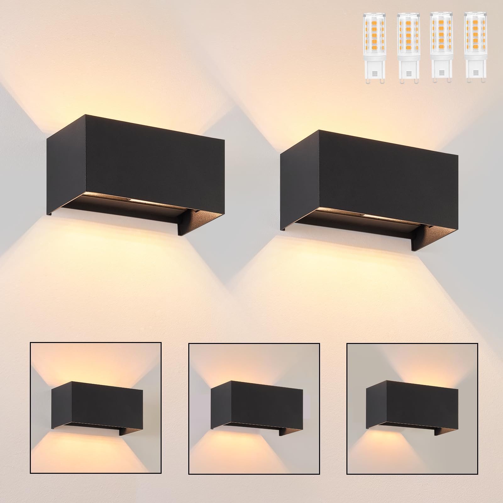 Nettlife LED Wandleuchte Schwarz Up und günstig online kaufen