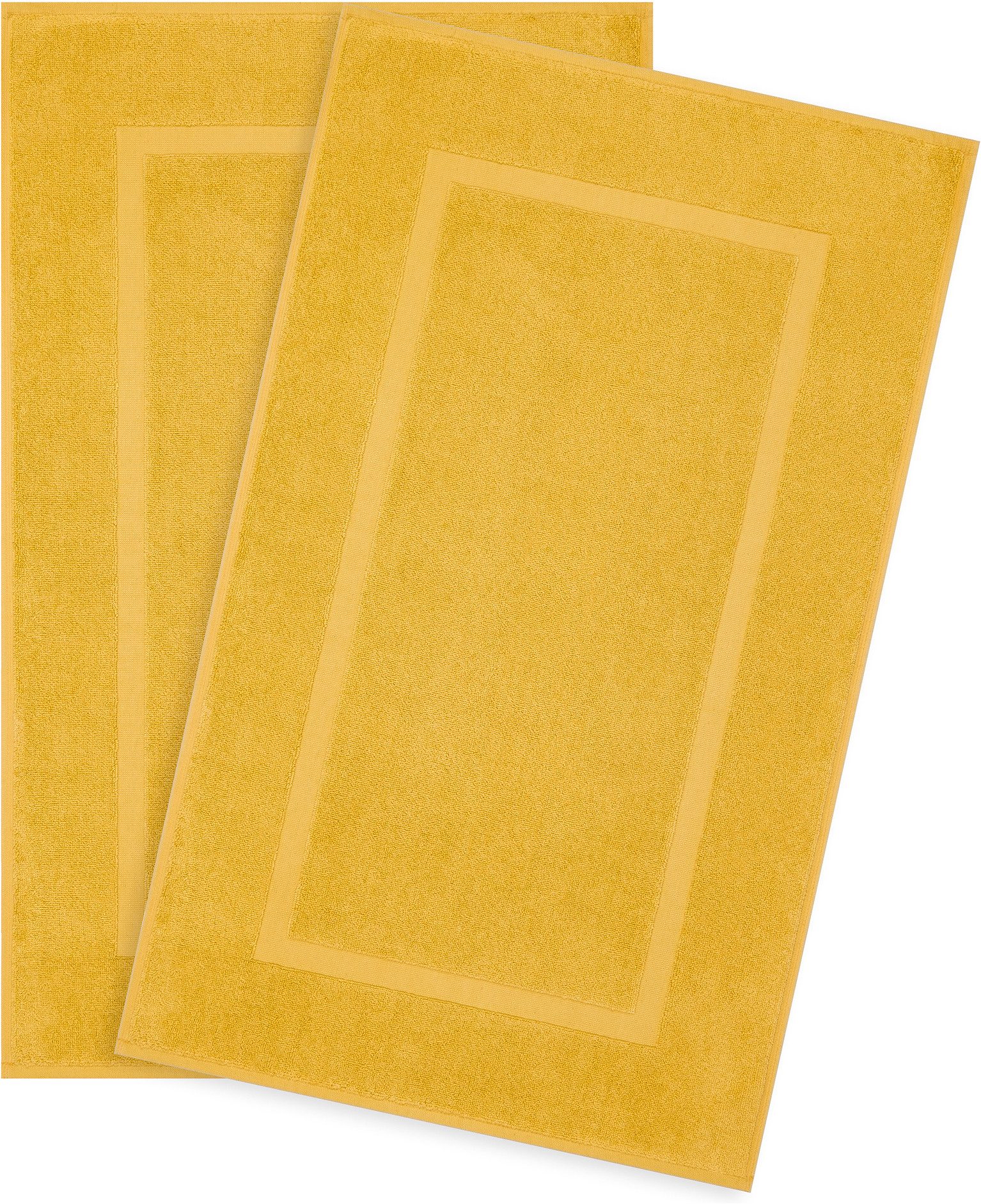 HAMMETEX Badematte Hotelmatte, Duschvorleger, Höhe 5 mm, rutschhemmend beschichtet, beidseitig nutzbar, Baumwolle, rechteckig, 2-teiliges Set, einfarbig, 100% Baumwolle