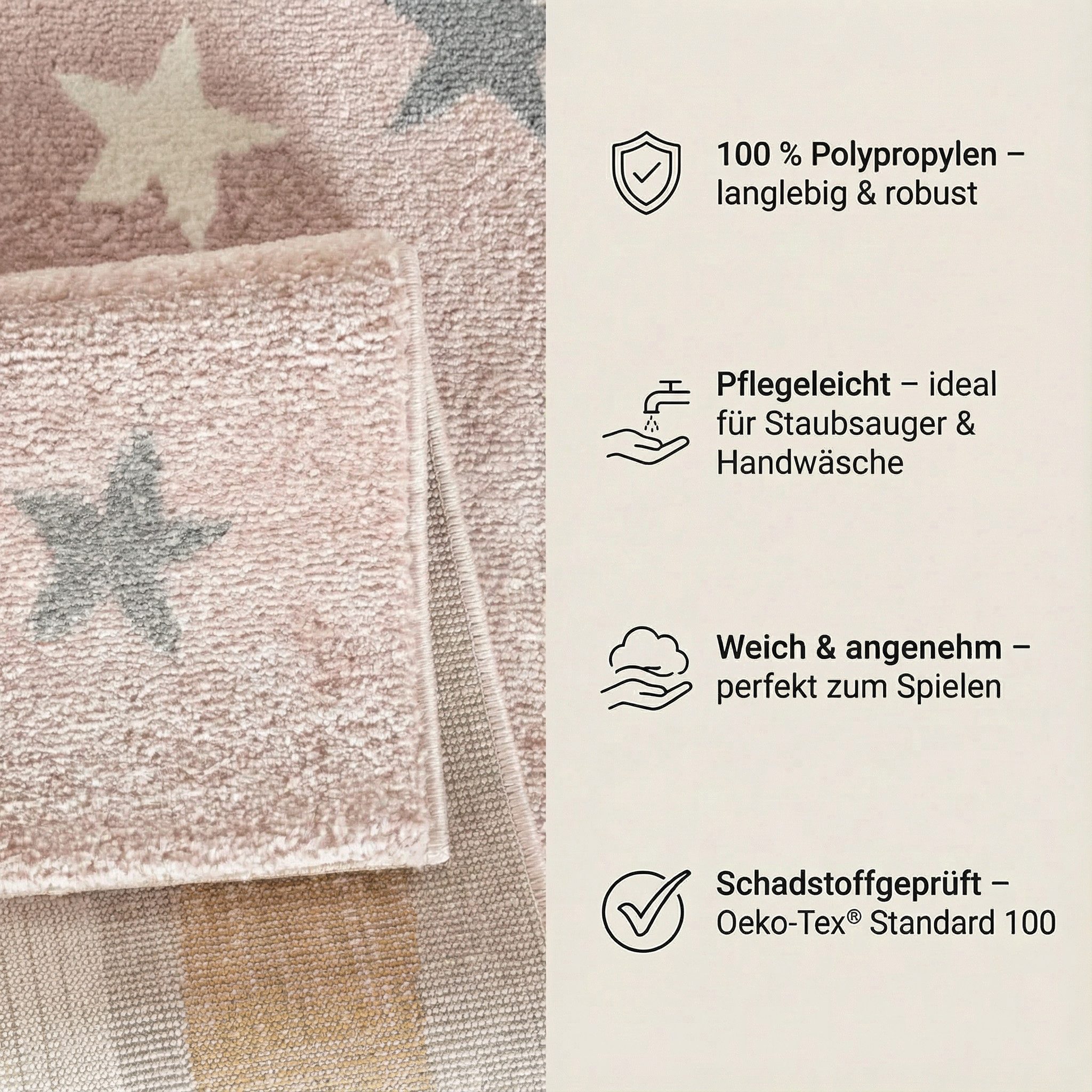 Jimri Kinderteppich DOT´S Teppiche für Kinderzimmer, Kinderzimmerteppich, Teppich, Läufer, Regenbogen – Bild 5 von 5