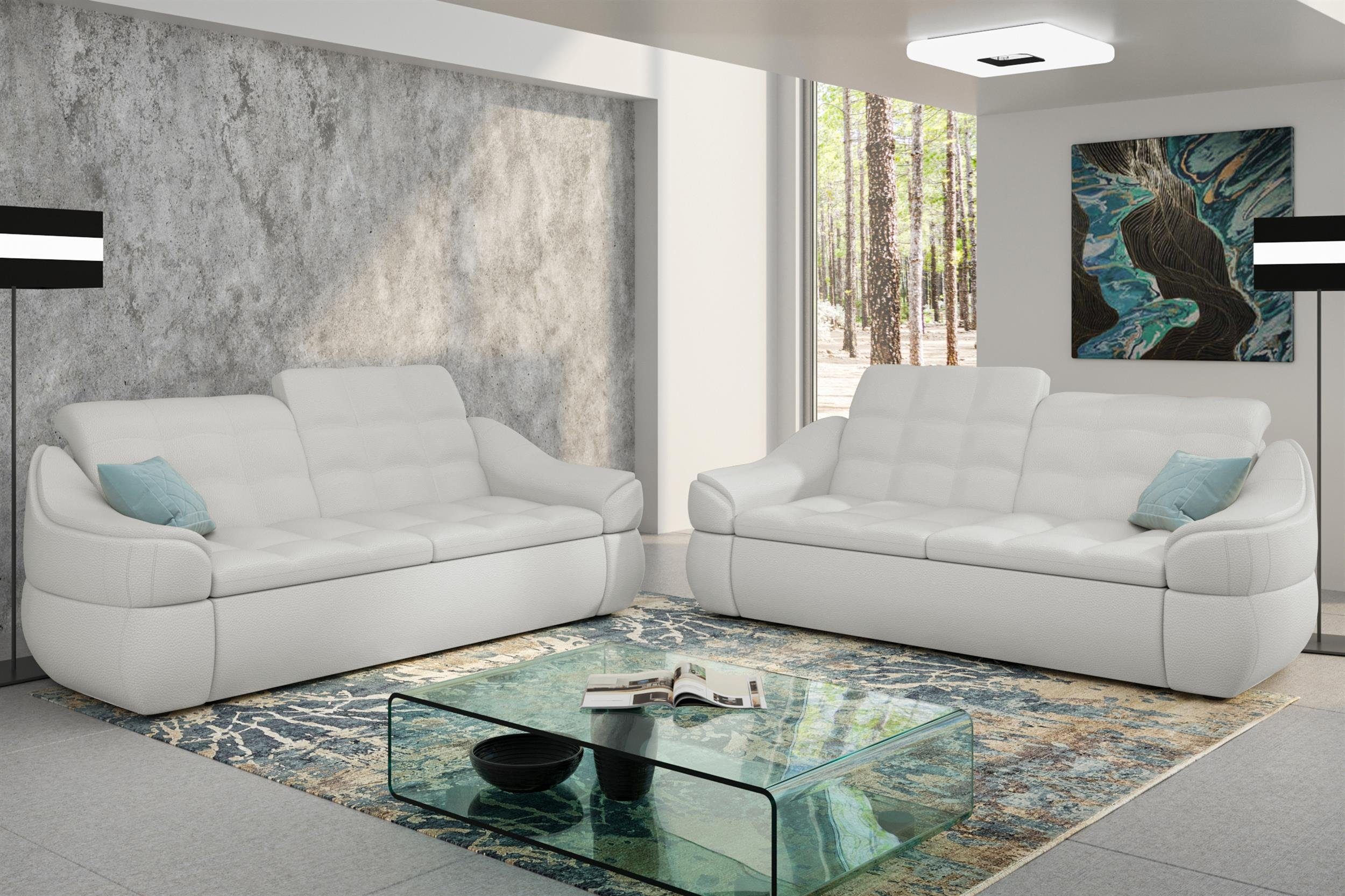 Stylefy Polstergarnitur Alisa, (Set (2-tlg), bestehend aus 2x2-Sitzer Sofa, Modern Design, made in Europa