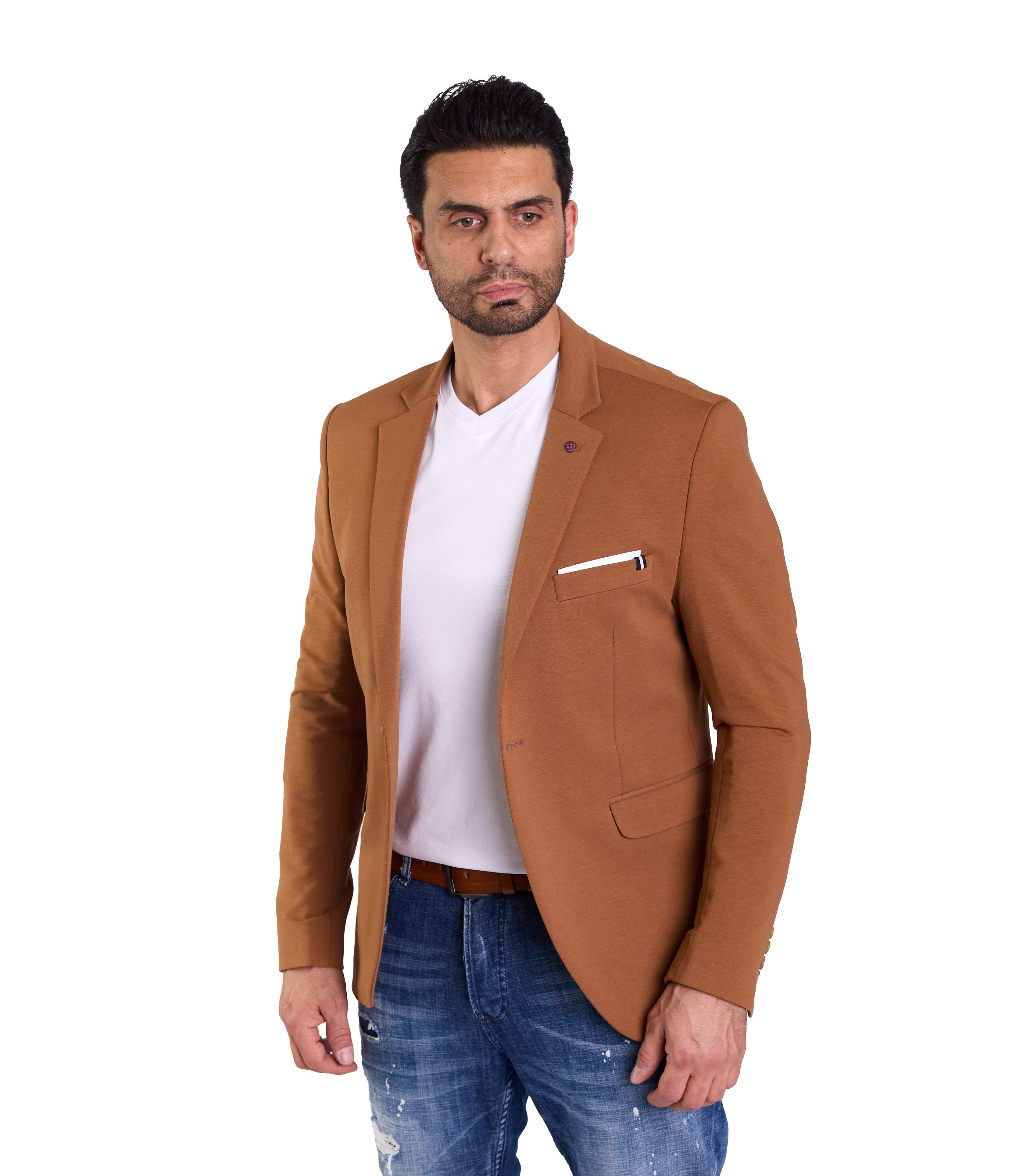 Denim Distriqt Jerseysakko Sportliches Herren SLIM FIT Jersey Sakko mit Str günstig online kaufen