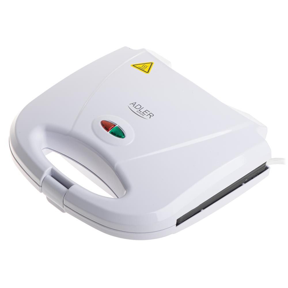 Adler Elektrogrill AD 3072, kompakter Elektrogrill mit Antihaftbeschichteten Grillplatten, weiß