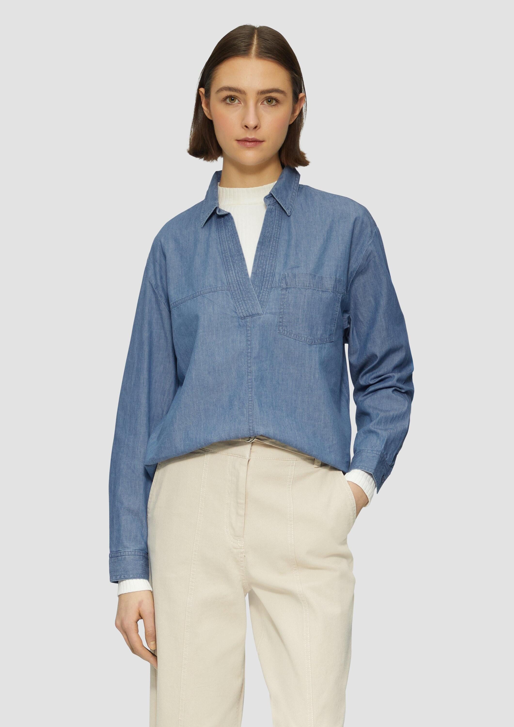 s.Oliver Langarmbluse Bluse Lässige Jeansbluse im Relaxed Fit günstig online kaufen