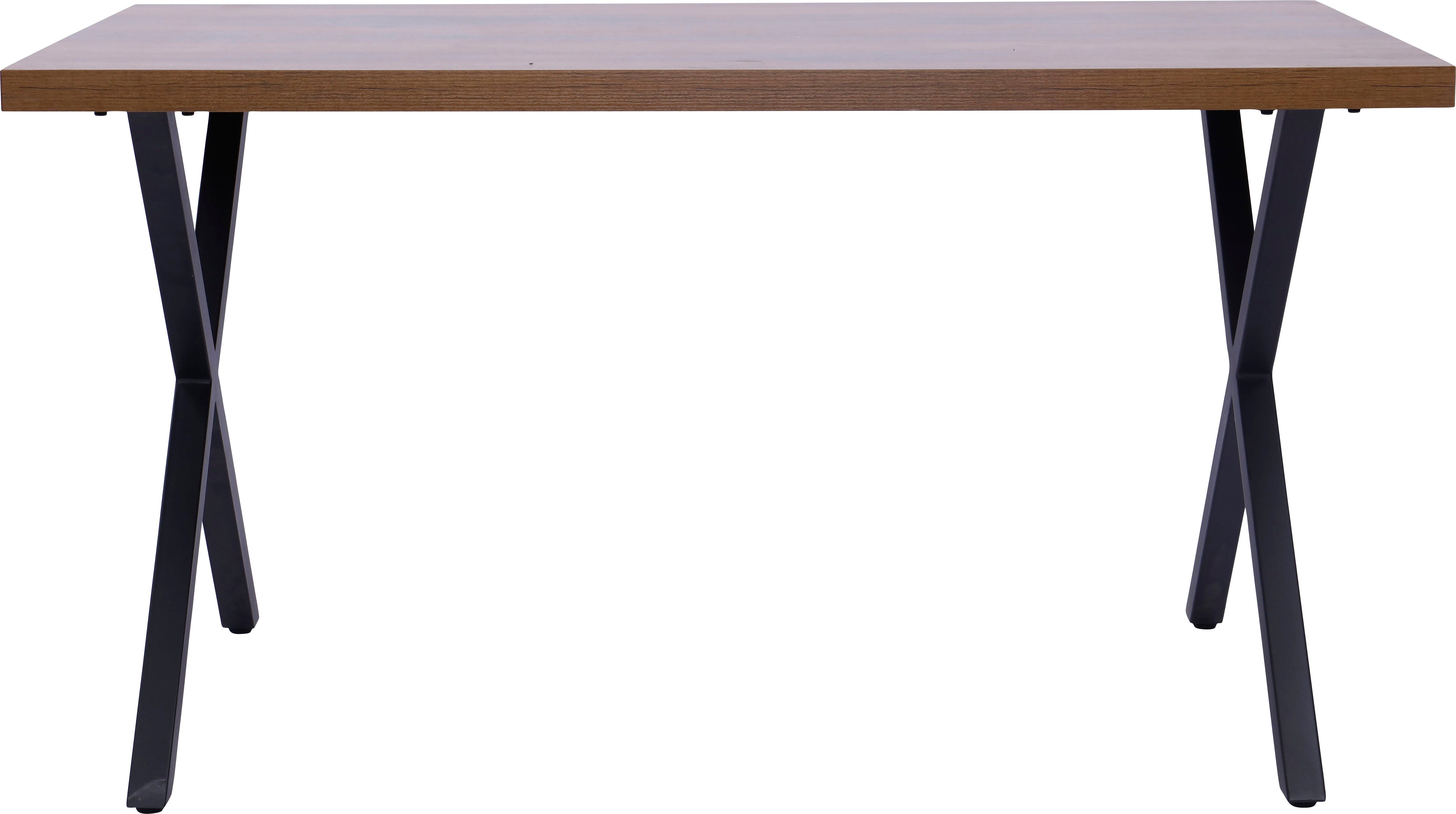 Homexperts Esstisch (1-St), Gestell aus Stahl X-form Schwarz, Rechteckig Old Wood