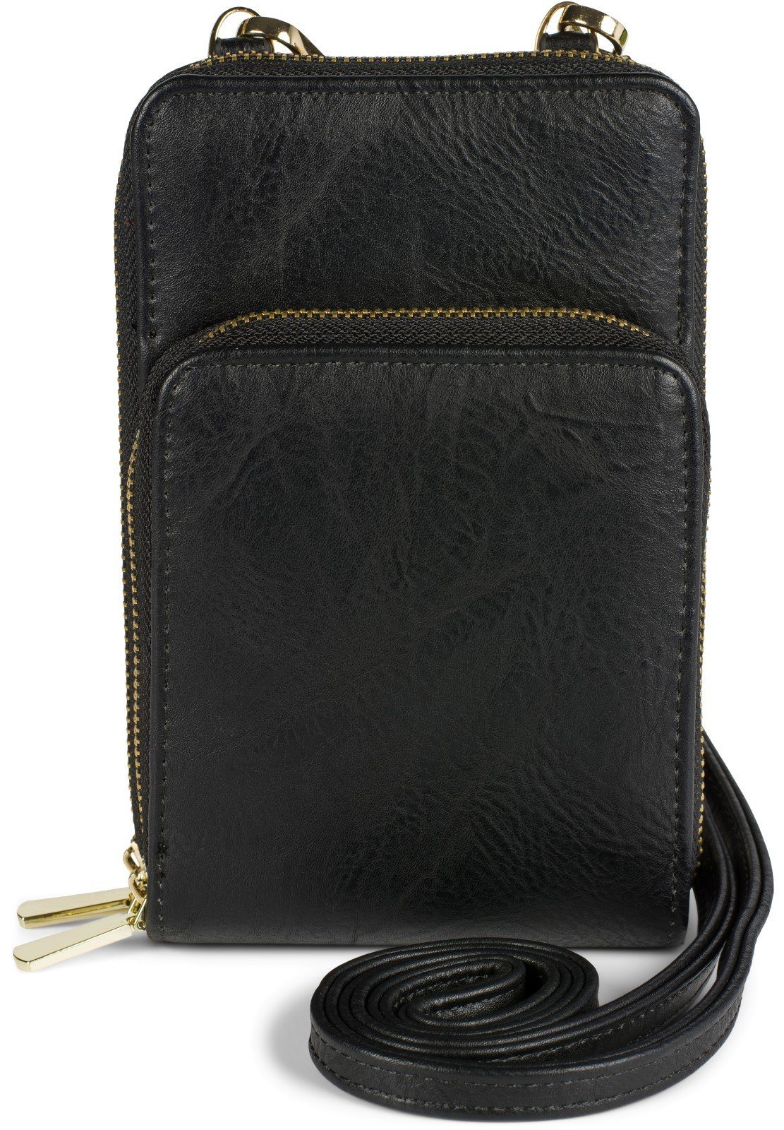 styleBREAKER Mini Bag (1-tlg), Mini Umhängetasche Einfarbig - RFID Schutz Schwarz