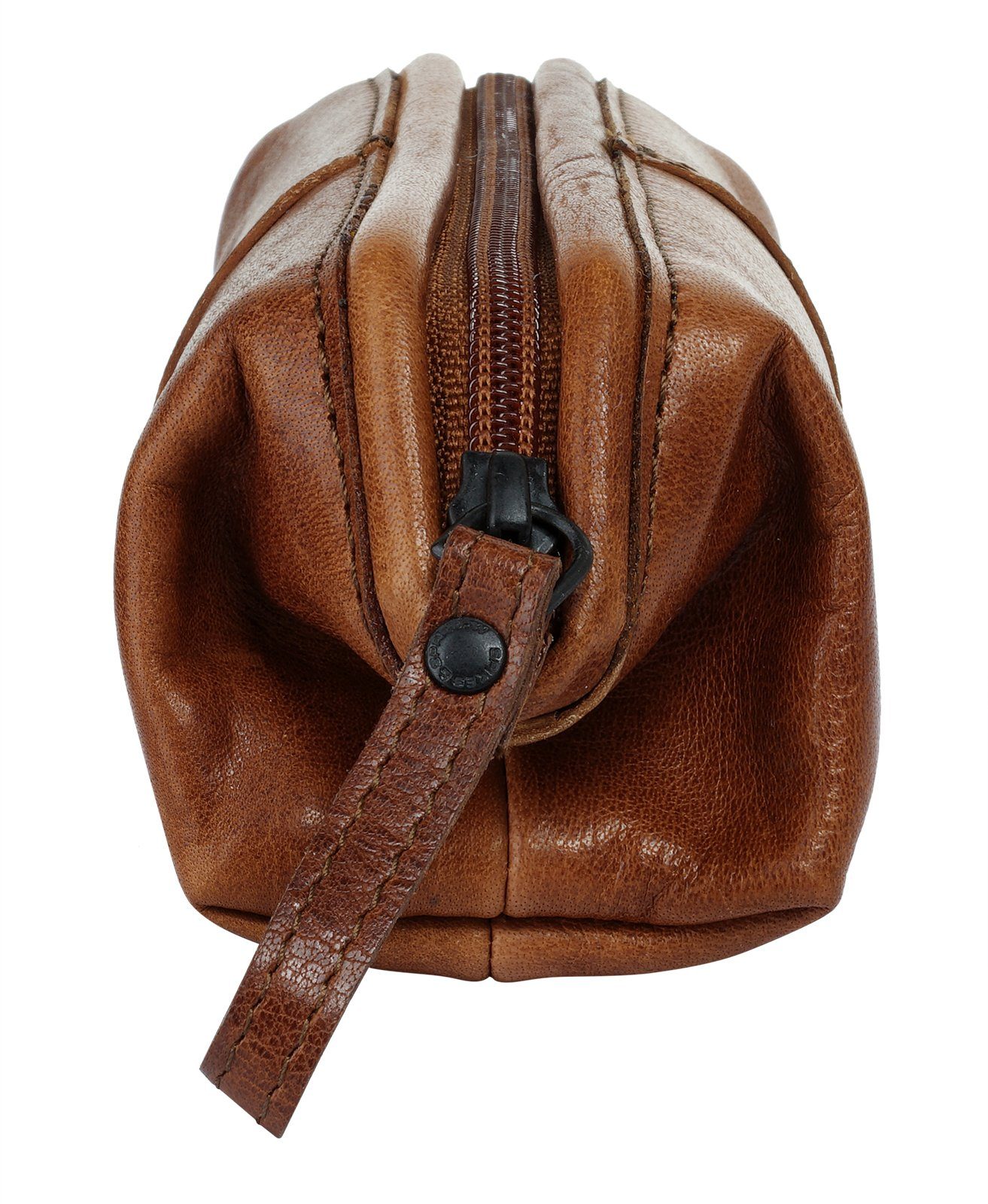 Leder cognac Brustbeutel & Sparrow echt PENCASE, Spikes