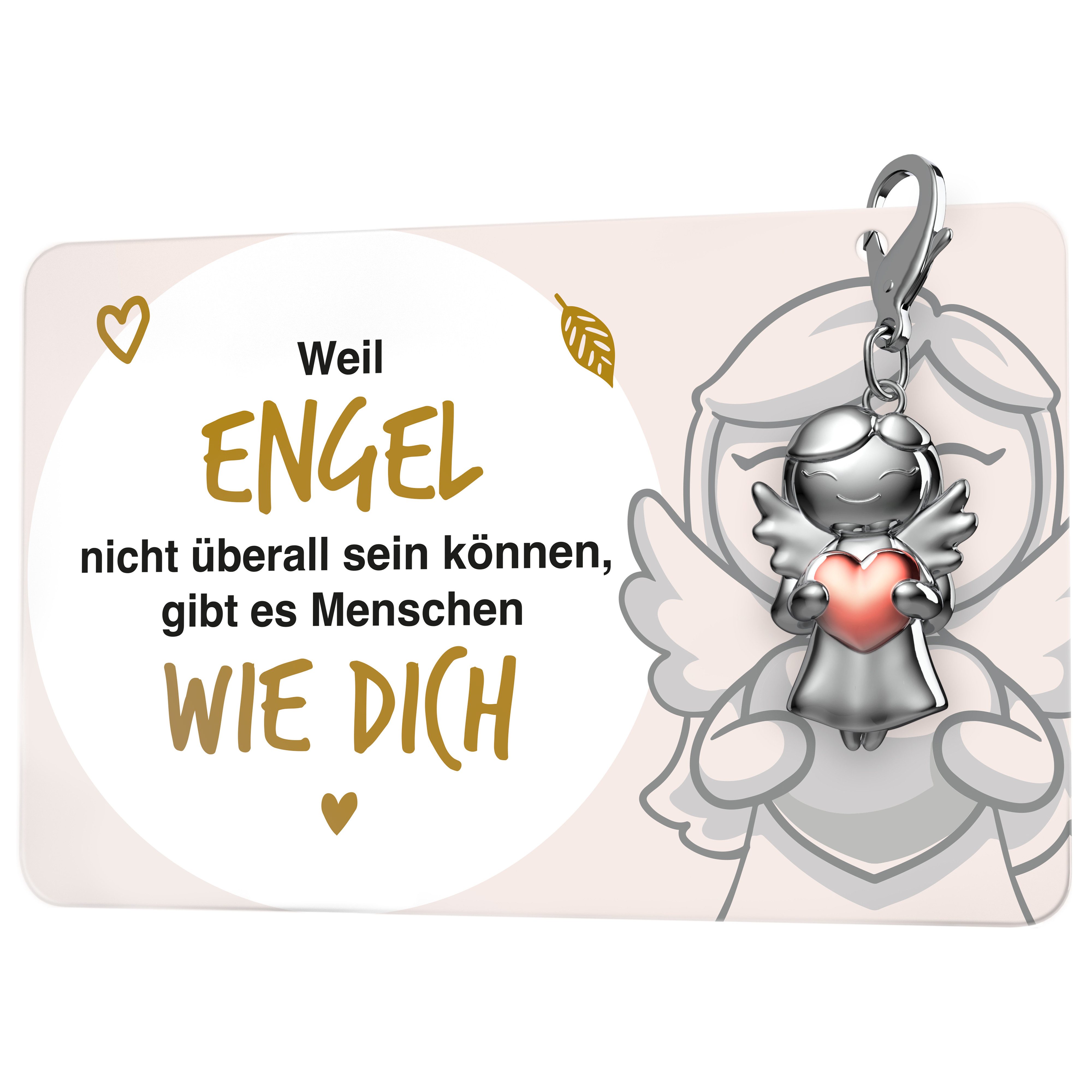 FABACH Schlüsselanhänger Schutzengel Star mit Herz & Geschenkkarte mit liebevoller Botschaft