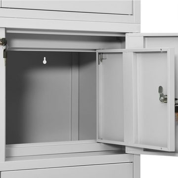 vidaXL Fächerschrank Büroschrank Hellgrau 90x40x180 cm Stahl (1-St)