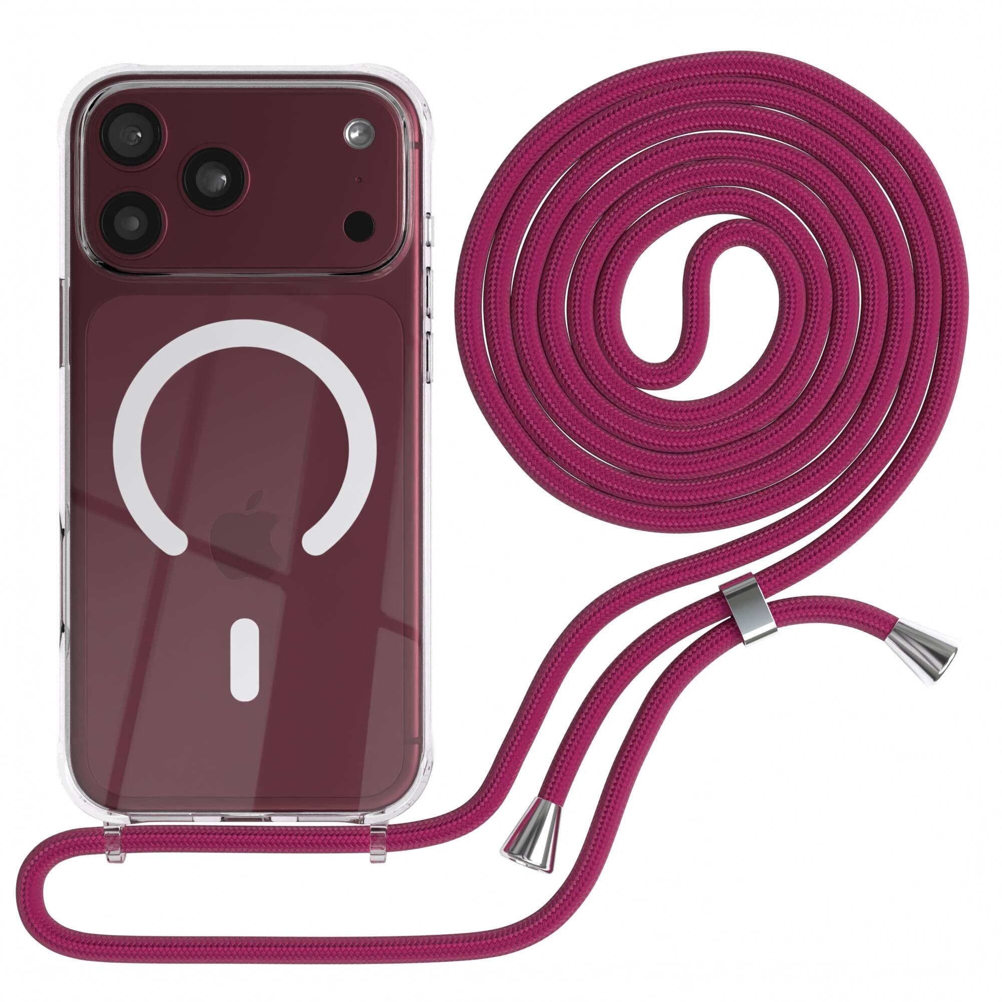 EAZY CASE Handykette mit Magsafe Hülle für Apple iPhone 18 Pro Max 6,9 Zoll, Slimcover Festival Hülle Band Handyketten induktive …