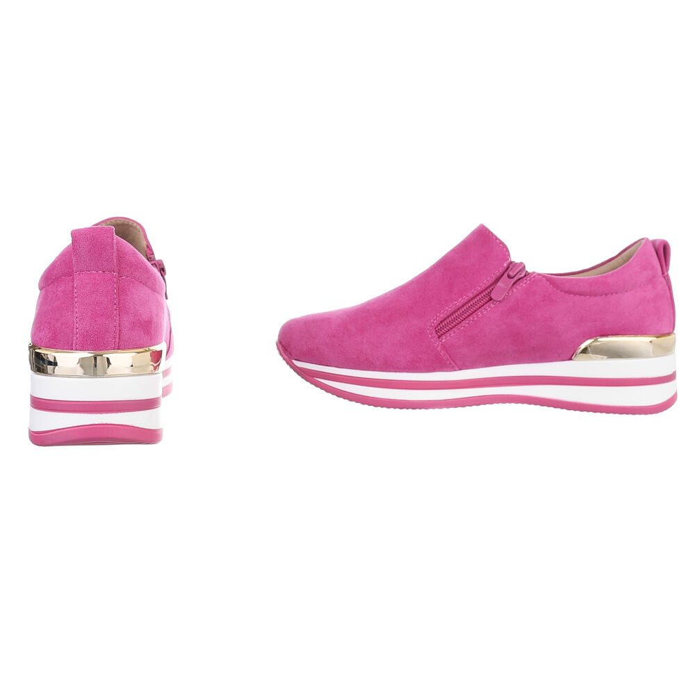 Ital-Design Trendiger Slipper mit exquisite Komfortoptionen Sneaker (89318991) Keilabsatz/Wedge Sneakers Low in Pink