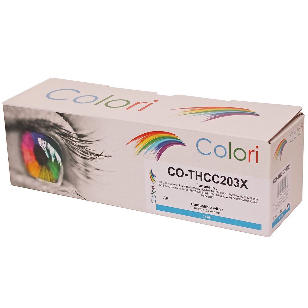 Colori Tonerkartusche, Kompatibler Toner für HP 203X CF541X 203A CF541A Cyan für HP Color Laserjet Pro M254 M254dw M254nw HP Color Laserjet Pro MFP M280 M280nw M281 M281fdn M281fdw von Colori