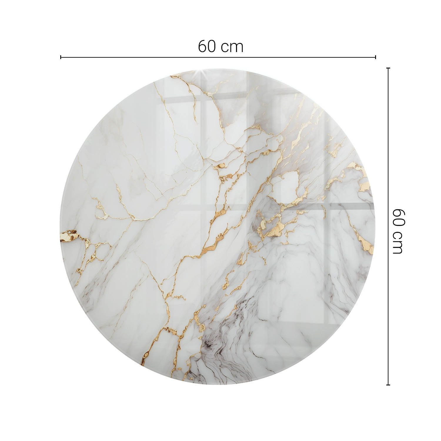 Tulup Tischplatte Oberplatte Tisch Glas Eleganter Marmor mit Adern Tischplatte aus Glas – Bild 4 von 5
