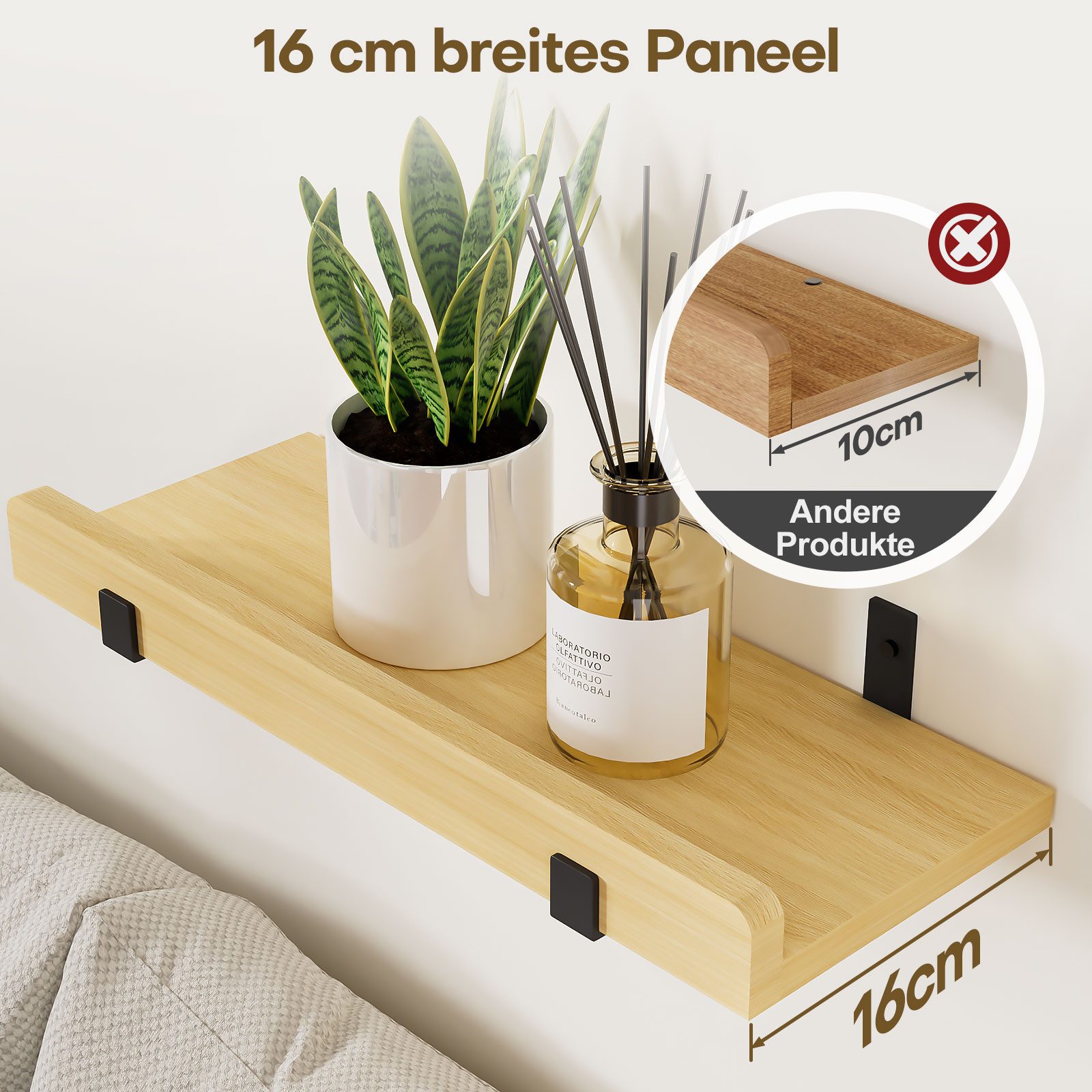 Yorbay Wandregal Set 2-tlg Wandregal-Set 40cm, Rechteckiges Design Regalbre günstig online kaufen