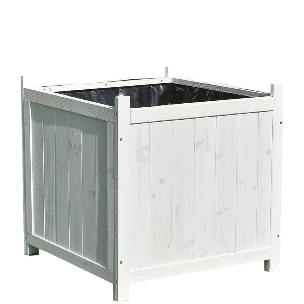 Mucola Blumentopf Blumenkübel 50x50cm Grau Pflanzkasten Blumentrog Blumento günstig online kaufen