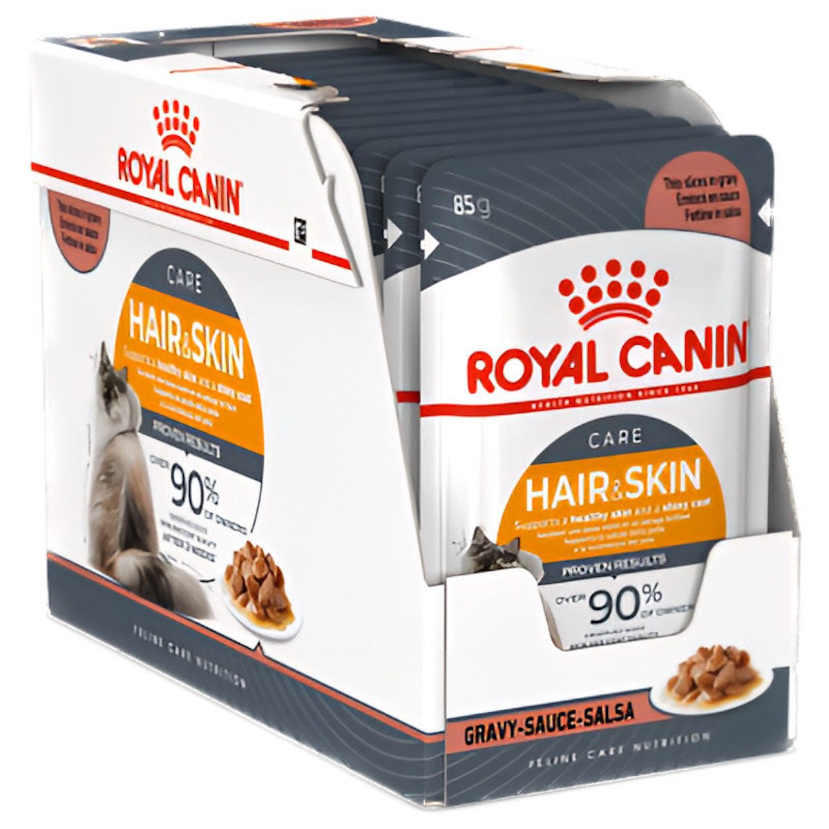 Royal Canin Hair & Skin in Sauce 85 g - 12 Stück, Nassfutter für: Katze