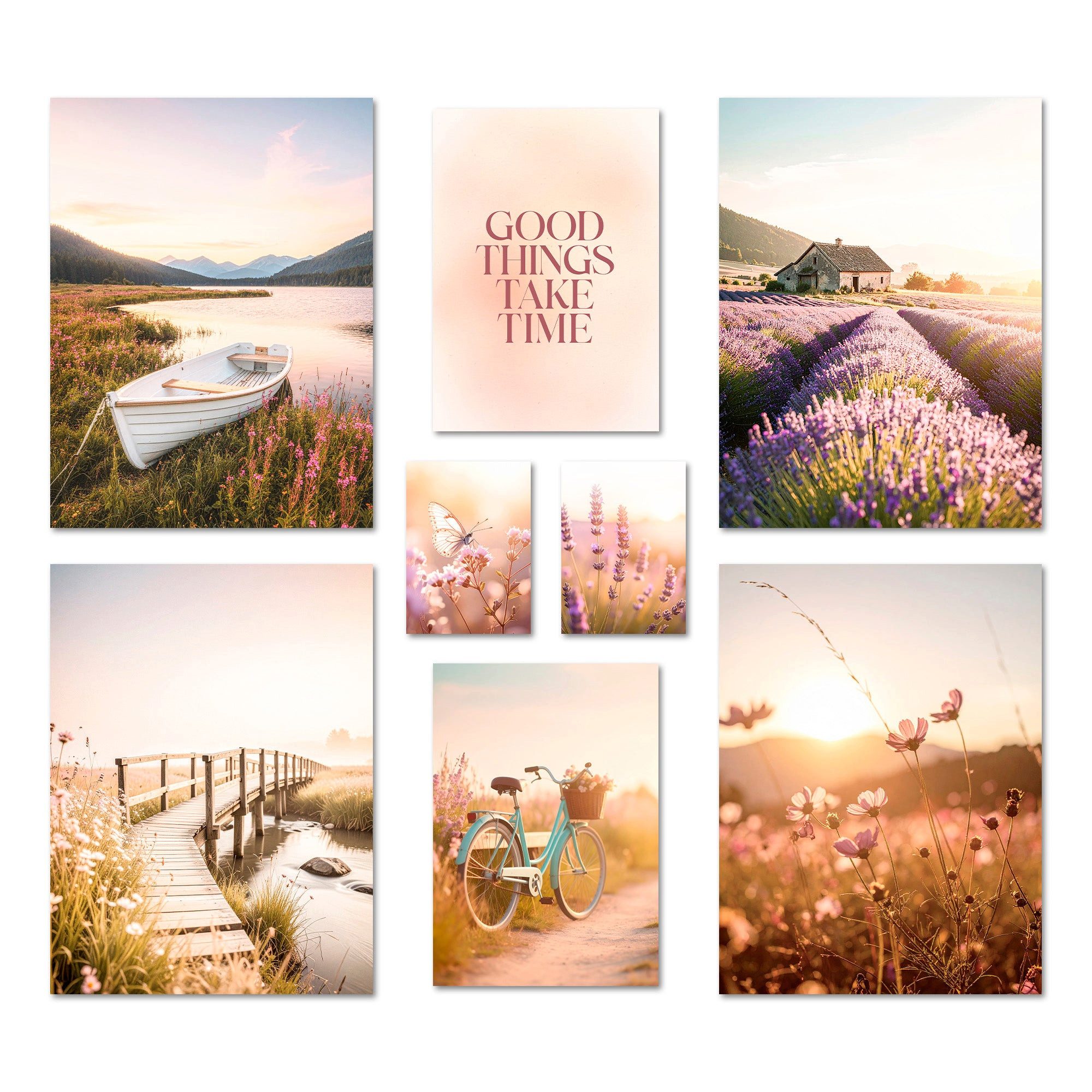 ARTFAVES Bilder-Collage Poster Set Vintage Lake Summer I mehrteilige Bilder günstig online kaufen