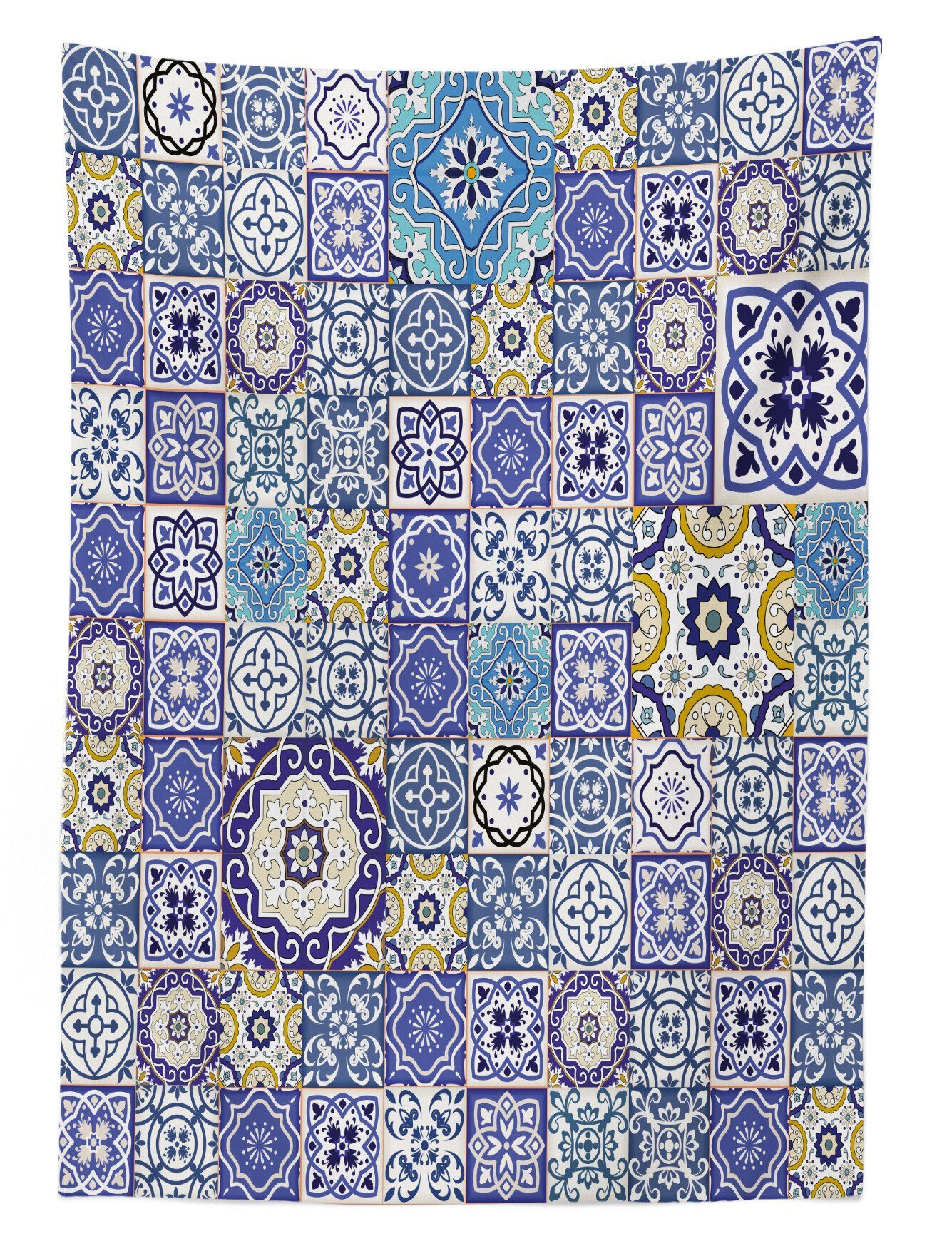 Tischdecke Abakuhaus Oriental Waschbar Außen Blau Klare Für den Farbfest Bereich Farben, geeignet marokkanische