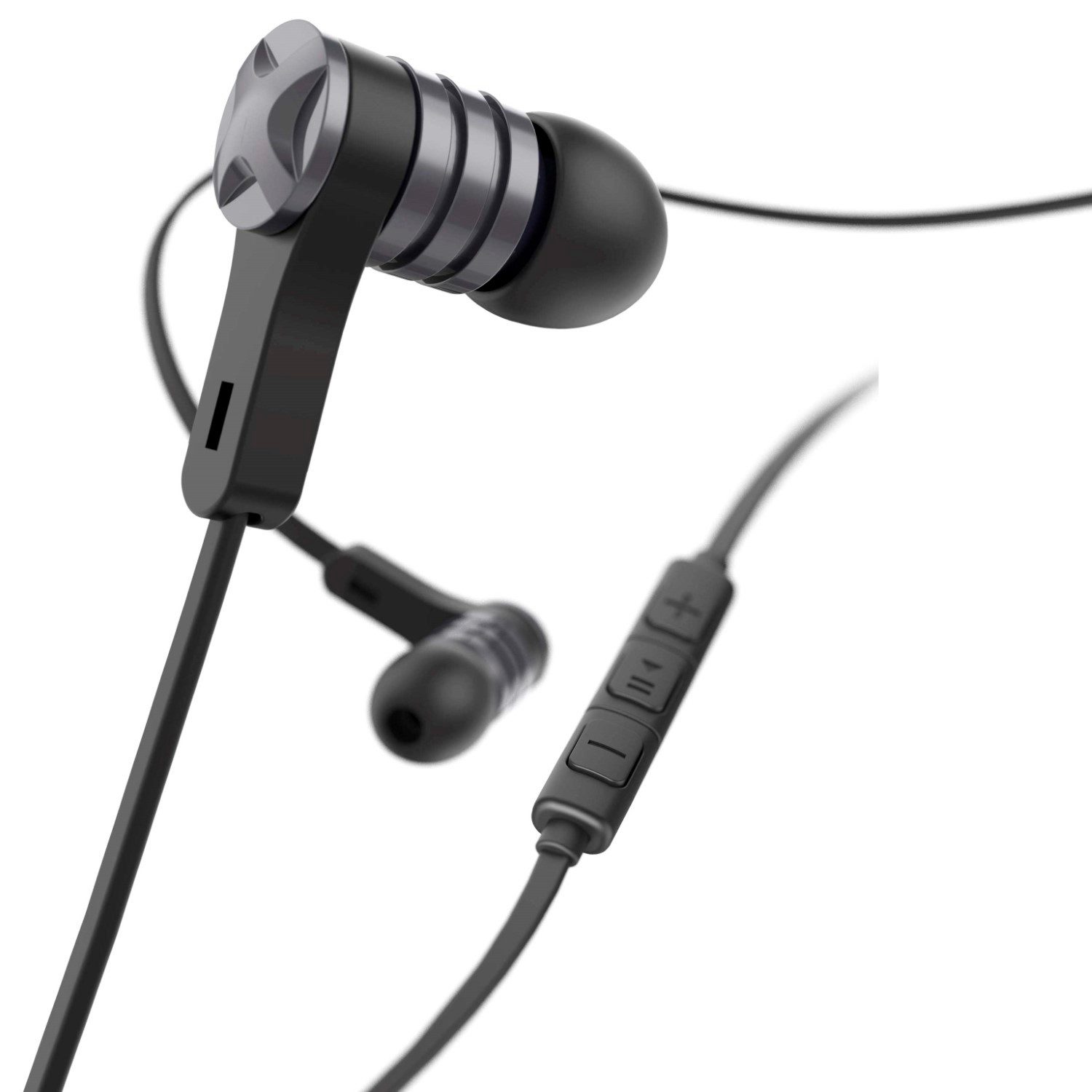 Hama Intense In-Ear Headset 3,5mm Klinke Ohrhörer Smartphone-Headset (Anruffunktion, Mikrofon, Wiedergabe-Steuerung, Lautstärkenreglung, 3,5mm, Alu Mikrofon Fernbedienung Silikon-Ohrpolster 3,5mm Klinken-Stecker)