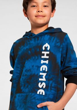 Chiemsee Kapuzensweatshirt in cooler Batikoptik mit Logo-Druck