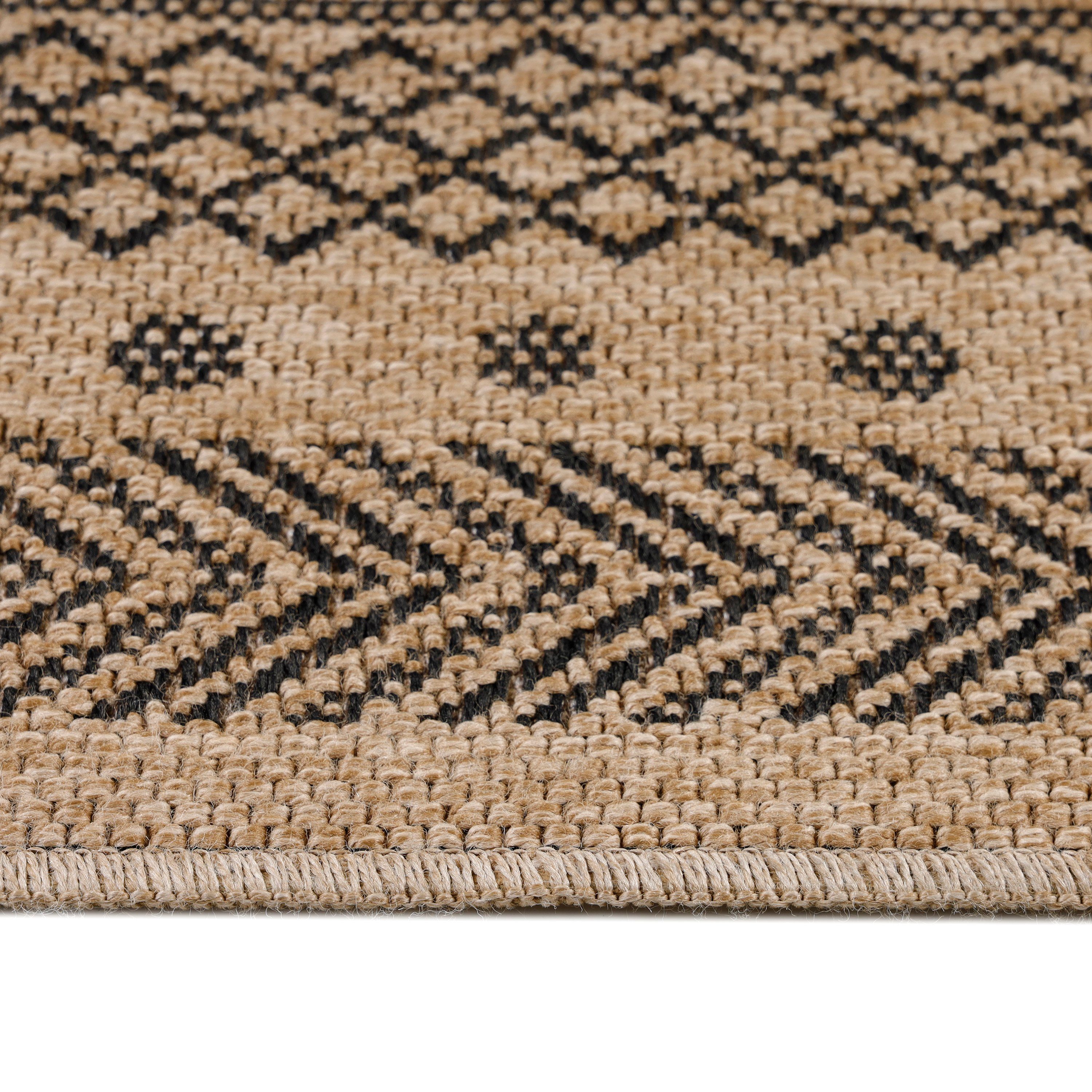 SIMPEX24 Outdoorteppich Vintage Design, Läufer, Höhe: 5 mm, Outdoor Teppich Vintage Design Natur Optik für Küche Balkon Terrasse