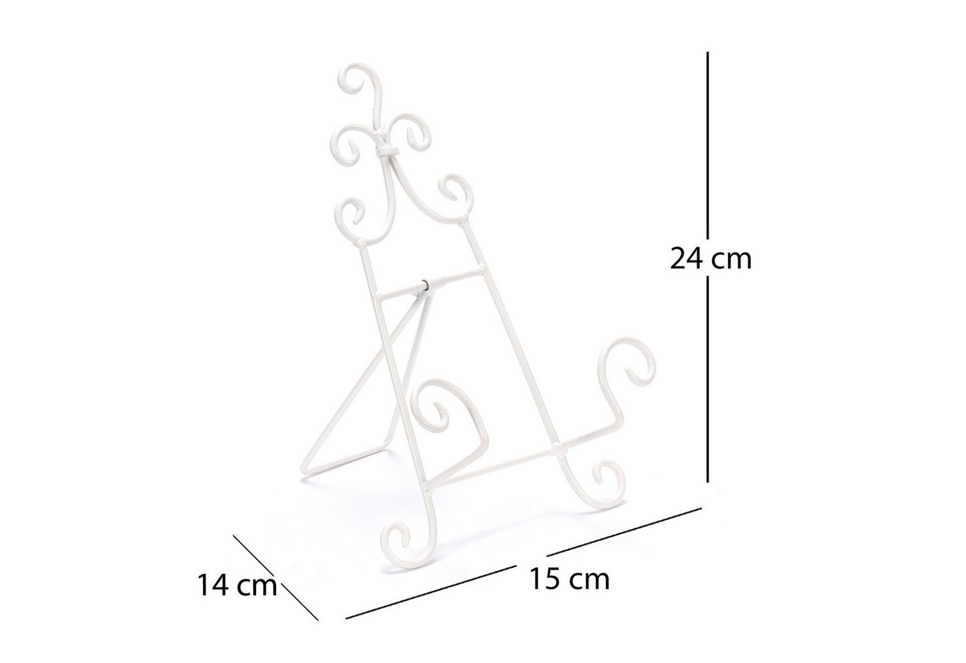 Thumbnail - DESIGN DELIGHTS Tischstaffelei DEKO STÄNDER "STAFFELEI", Metall, 24 cm, weiß, antiker Aufsteller