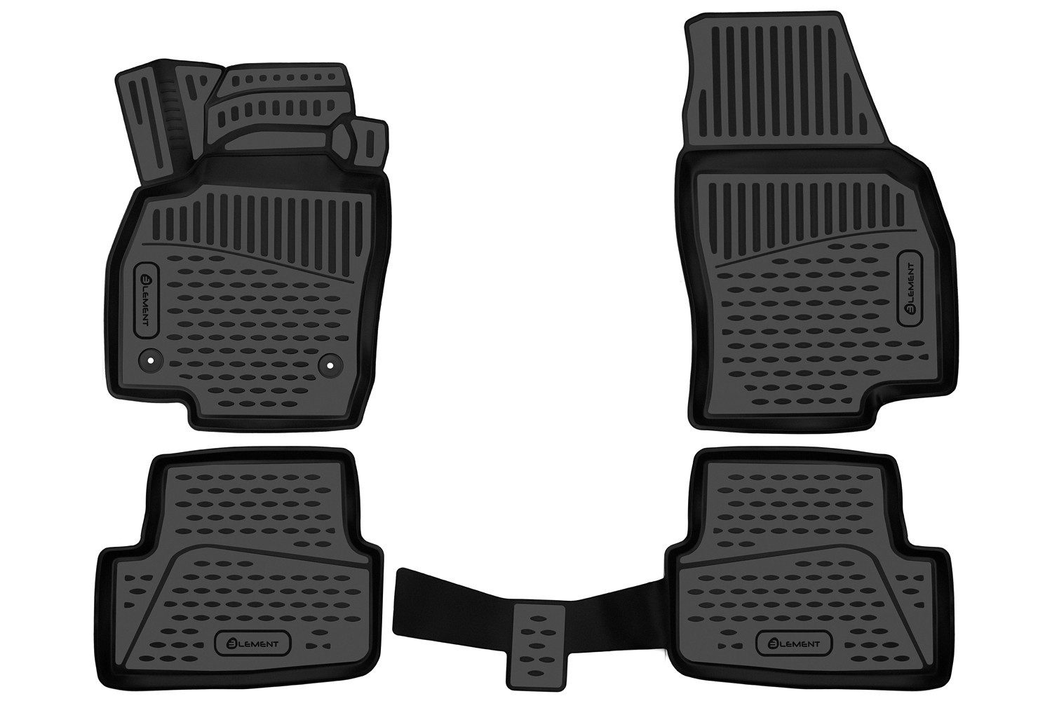 LEMENT Auto-Fußmatten 3D-Gummimatten passend für SEAT Arona ab 2017 (4 St), für SEAT Arona Pkw, Passgenau