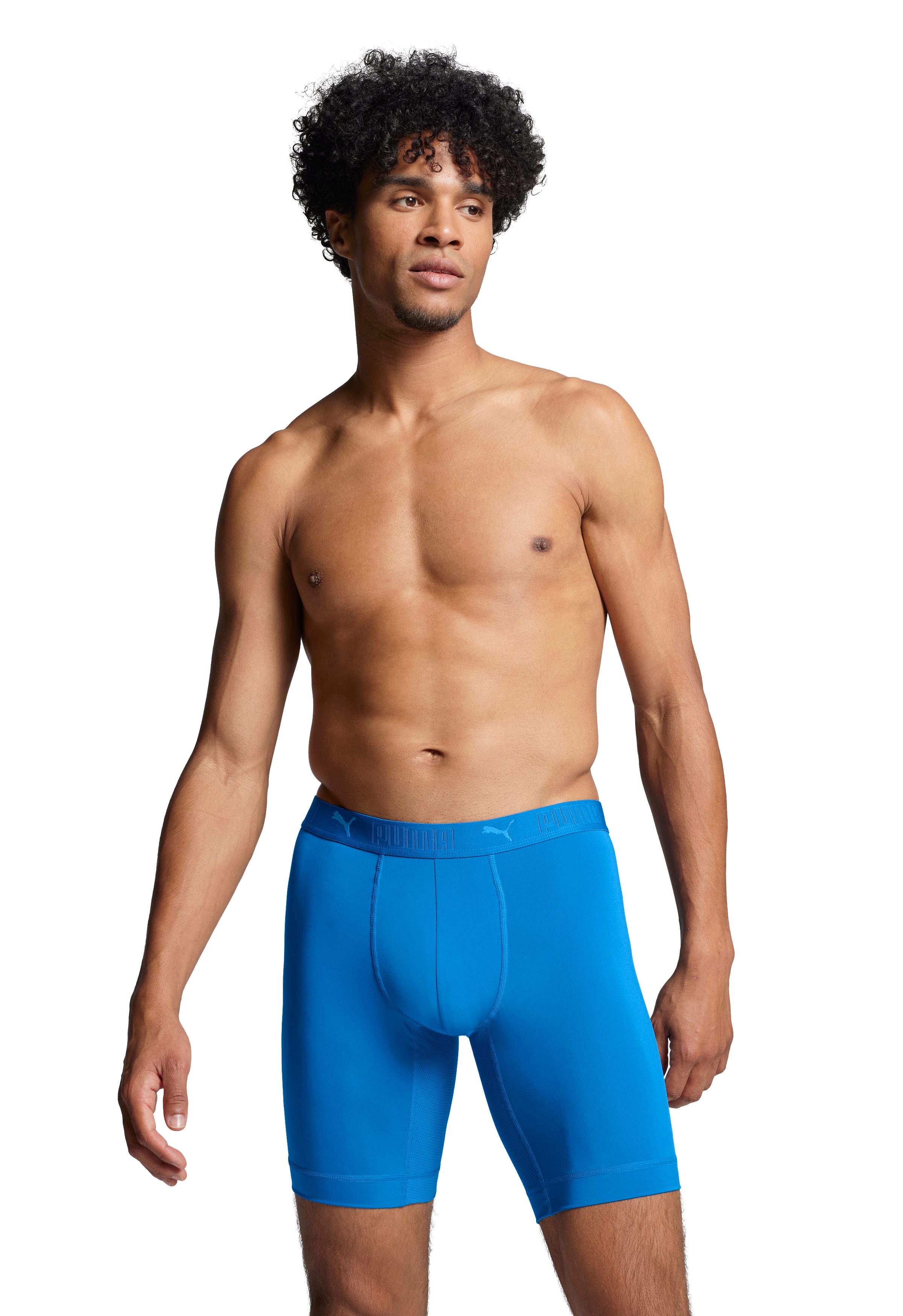 PUMA Langer Boxer PUMA MEN SPORT MICROFIBER LONG BOXERS 2P (2er Pack) mit Logo-Bund