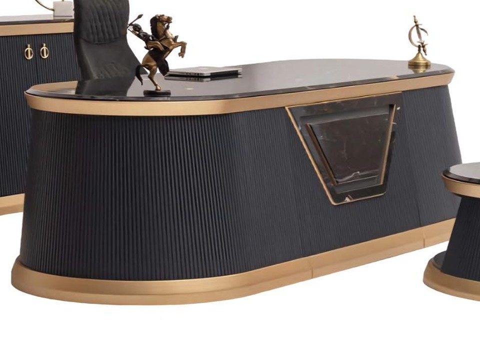 Xlmoebel Schreibtisch Hochwertiger schwarzer Arbeitstisch für Büro und Arbeitszimmer (1-St), Made in Europa