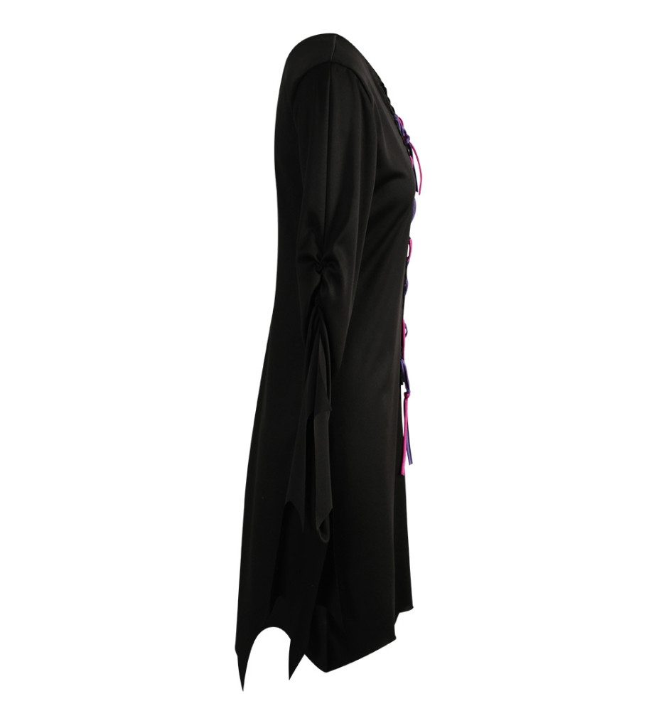 Fries Hexen-Kostüm Hexe Runa Kleid Halloween Schwarz Fasching Karneval Cosplay 36 -42