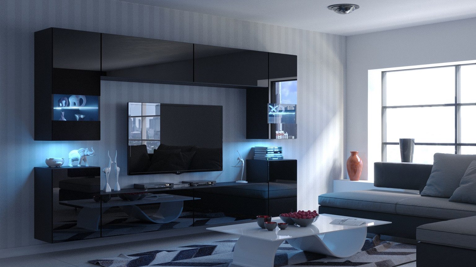 ROYAL24_MARKT Wohnwand - Neueste Designs und Konzepte für Ihr Zuhause, (Premium -, 8-St., Future 27), Elegante Polstermöbel - Komfortabel und stilvoll.