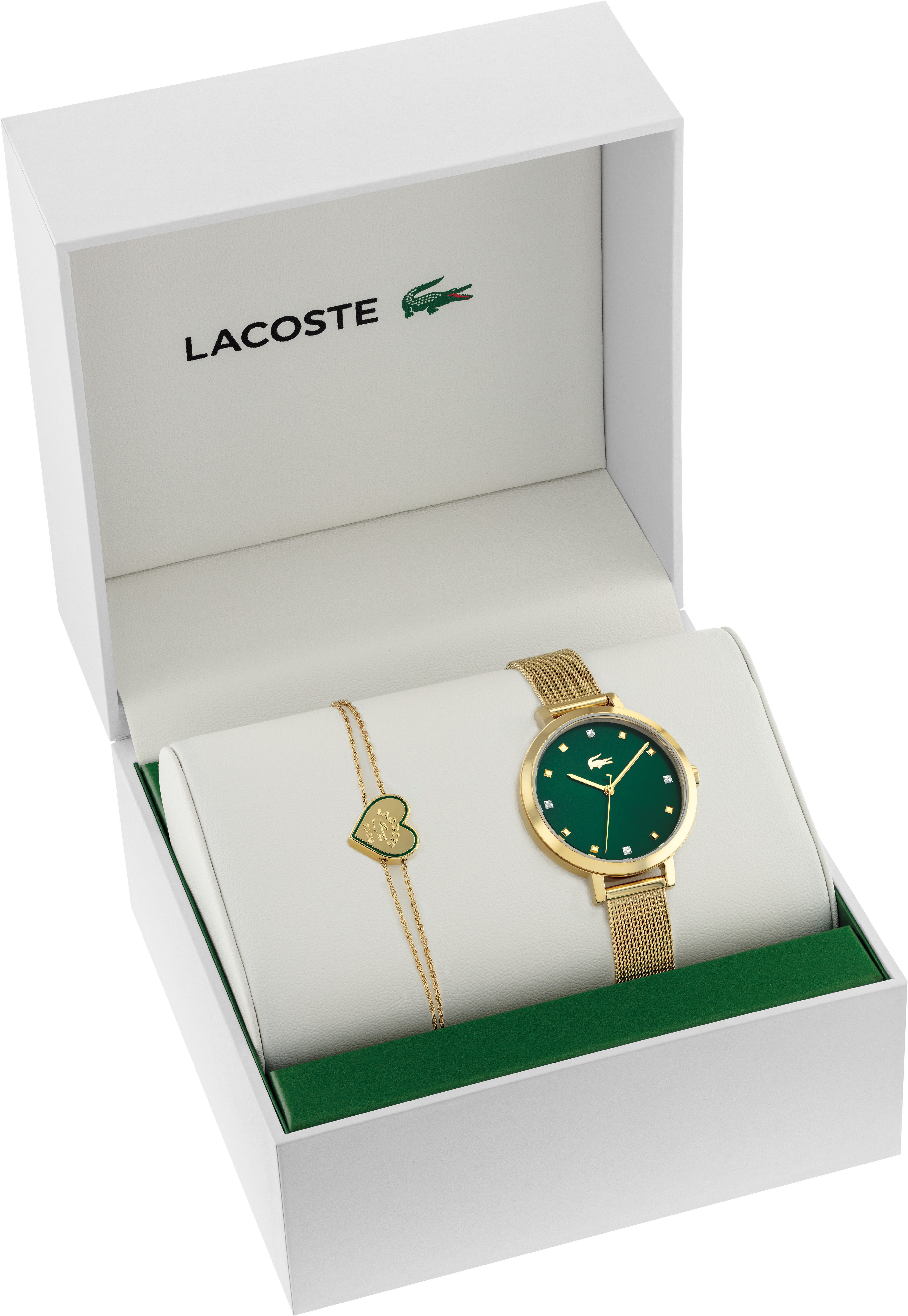 Lacoste Quarzuhr RIGA 2070029, (Set, 2-tlg., mit Armband), Armbanduhr, Dame günstig online kaufen