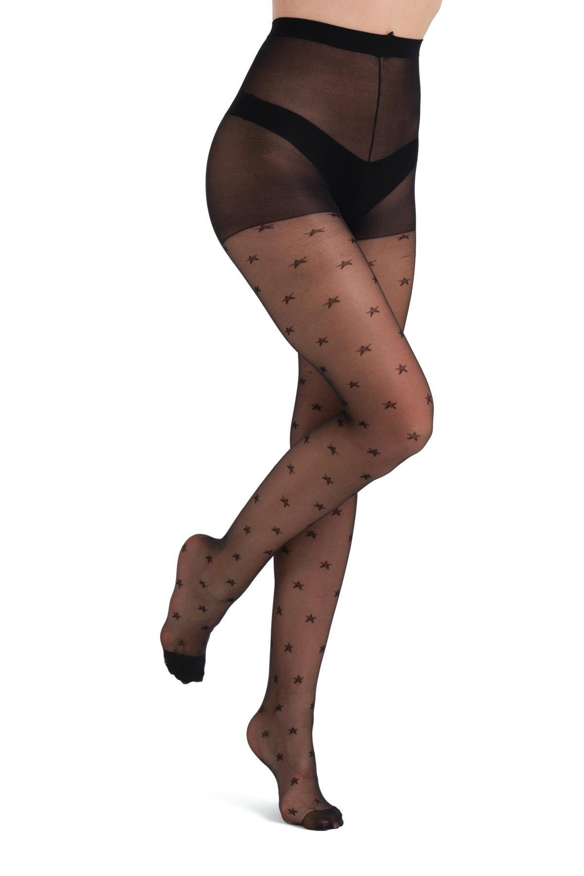 C&CITY 2er-Pack Sternmuster Strumpfhosen Slipper